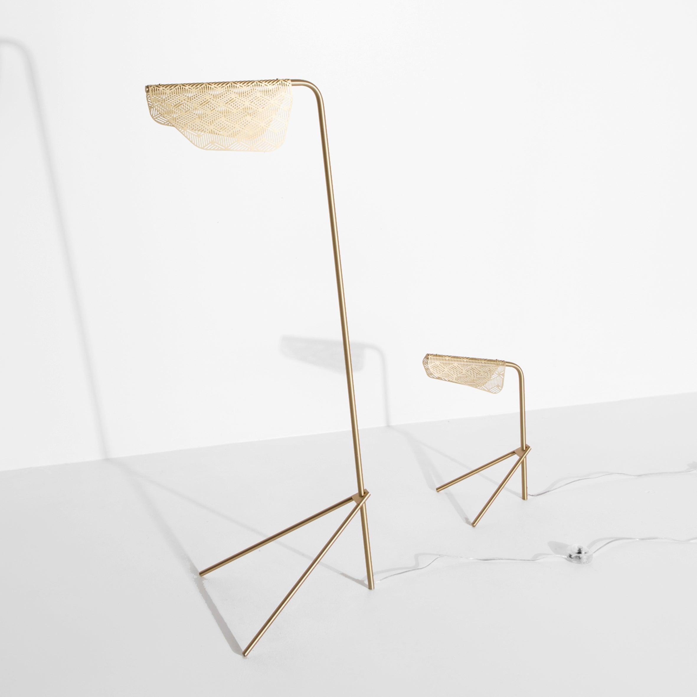 Triad Gold Geometric Floor Lamp-Neutral Decor