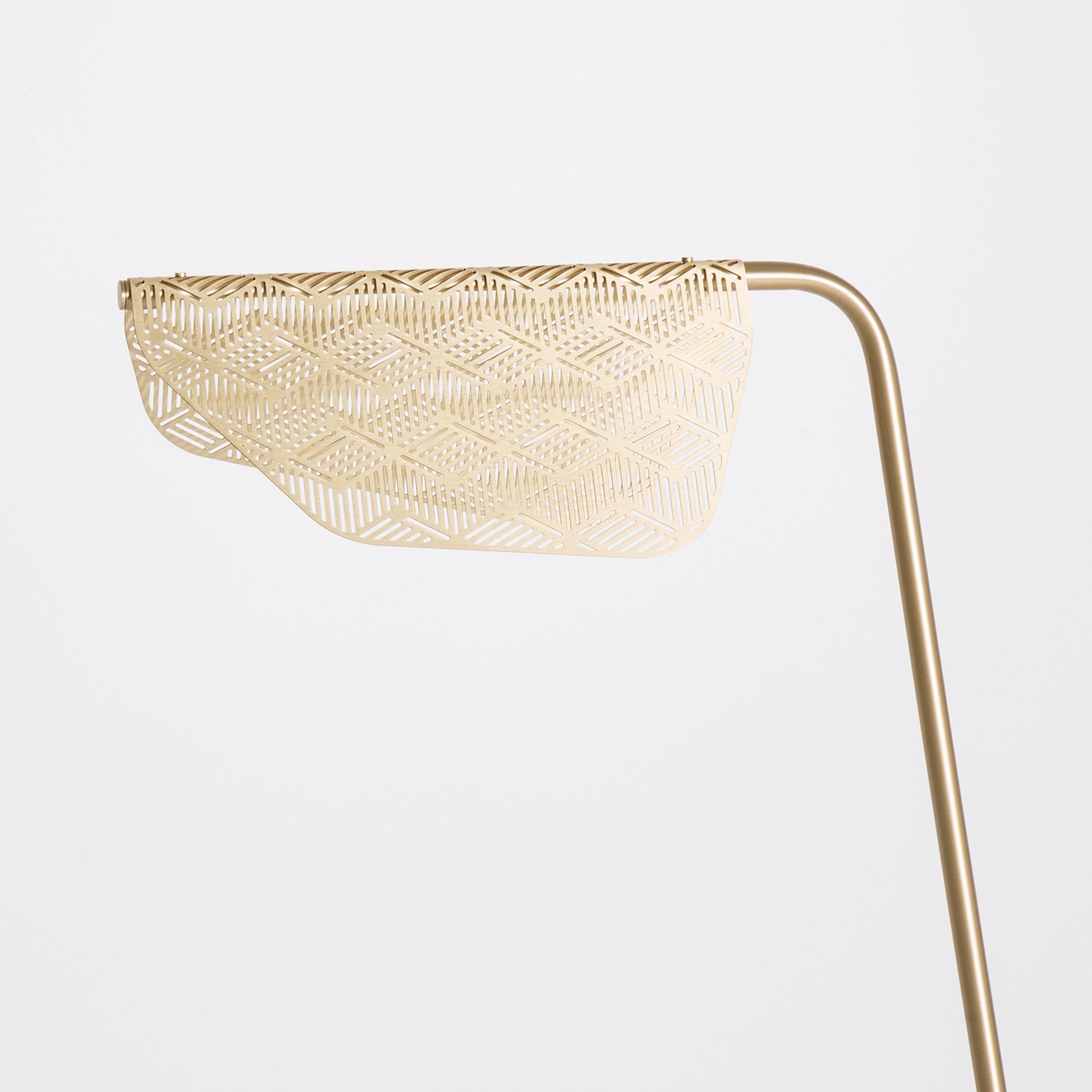 Triad Gold Geometric Floor Lamp-Neutral Decor