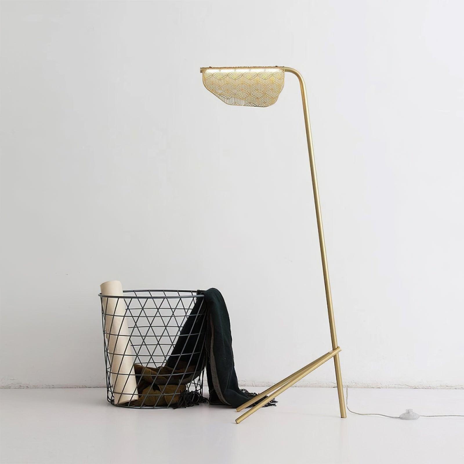 Triad Gold Geometric Floor Lamp-Neutral Decor