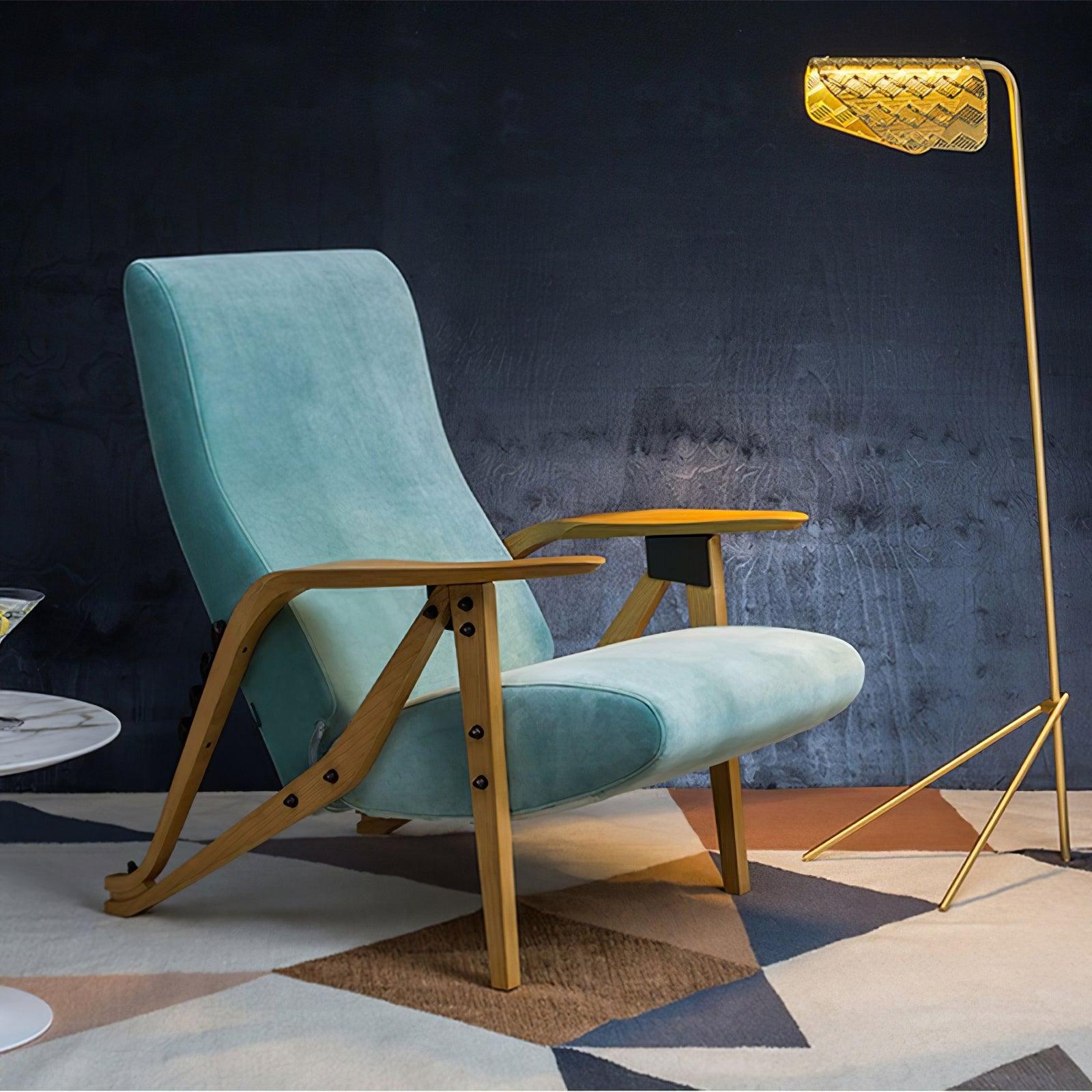 Triad Gold Geometric Floor Lamp-Neutral Decor