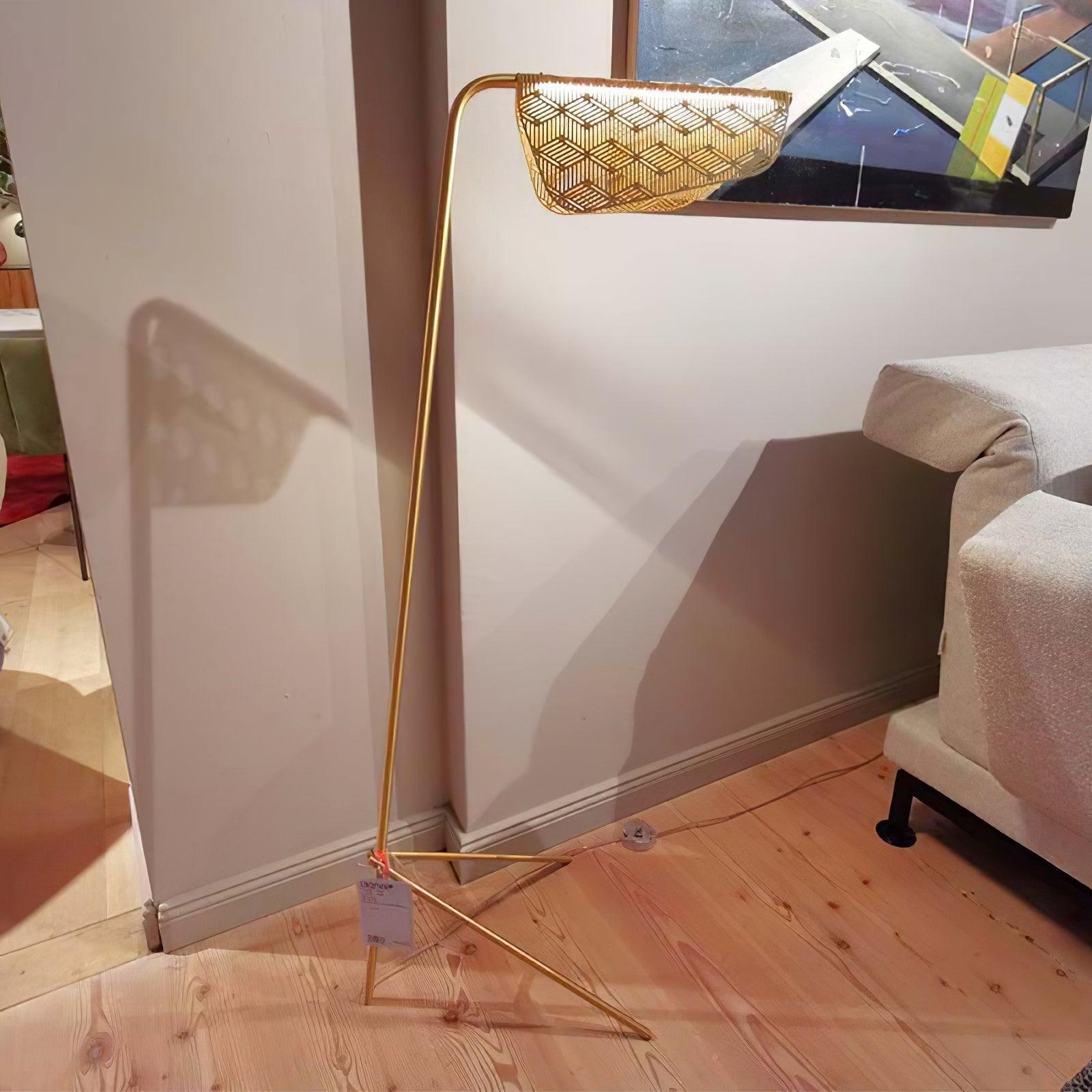 Triad Gold Geometric Floor Lamp-Neutral Decor