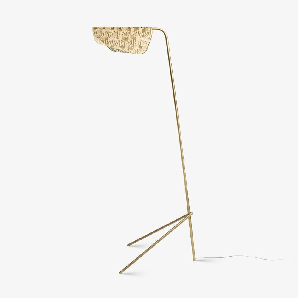 Triad Gold Geometric Floor Lamp-Neutral Decor