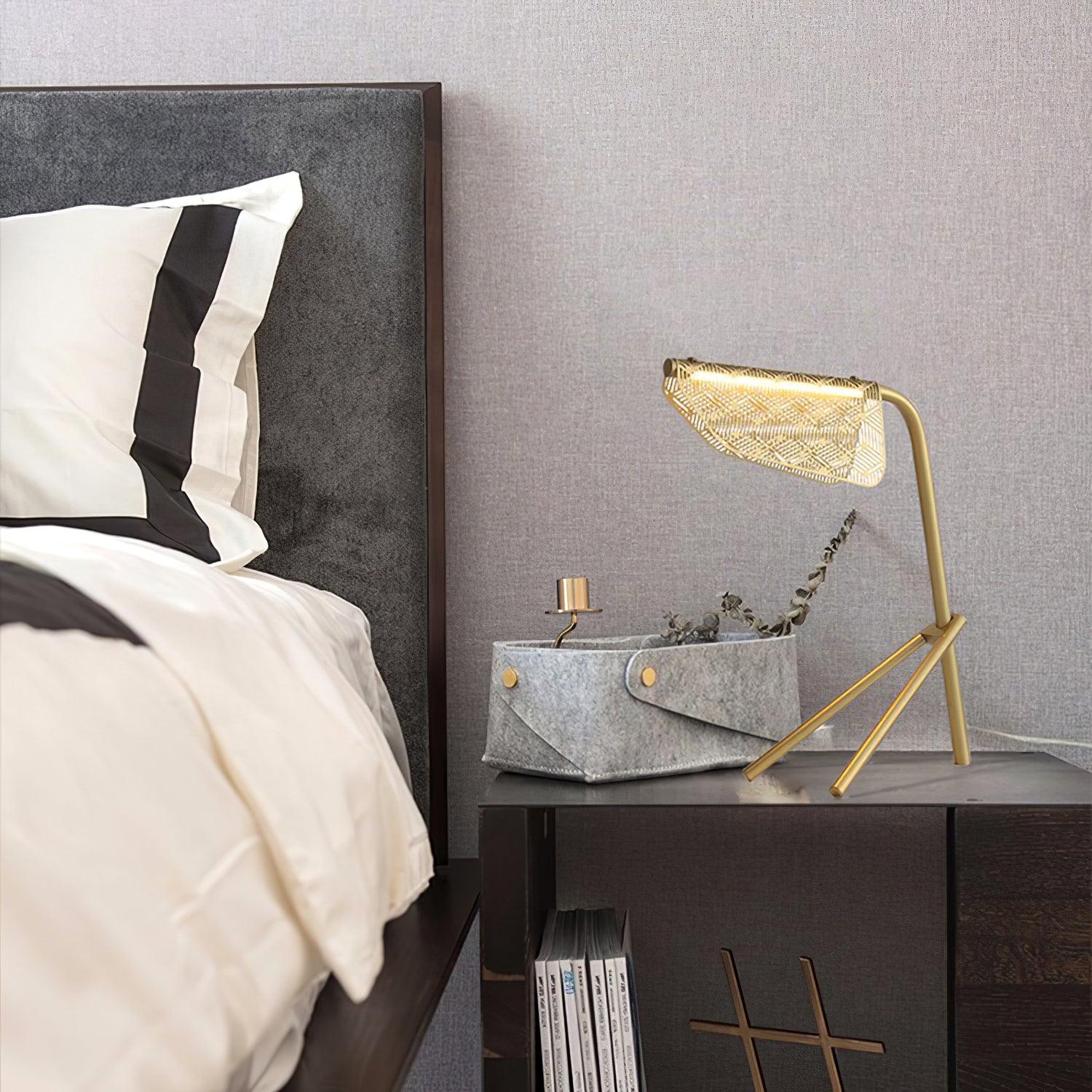 Lattice Gold Geometric Table Lamp-Neutral Decor