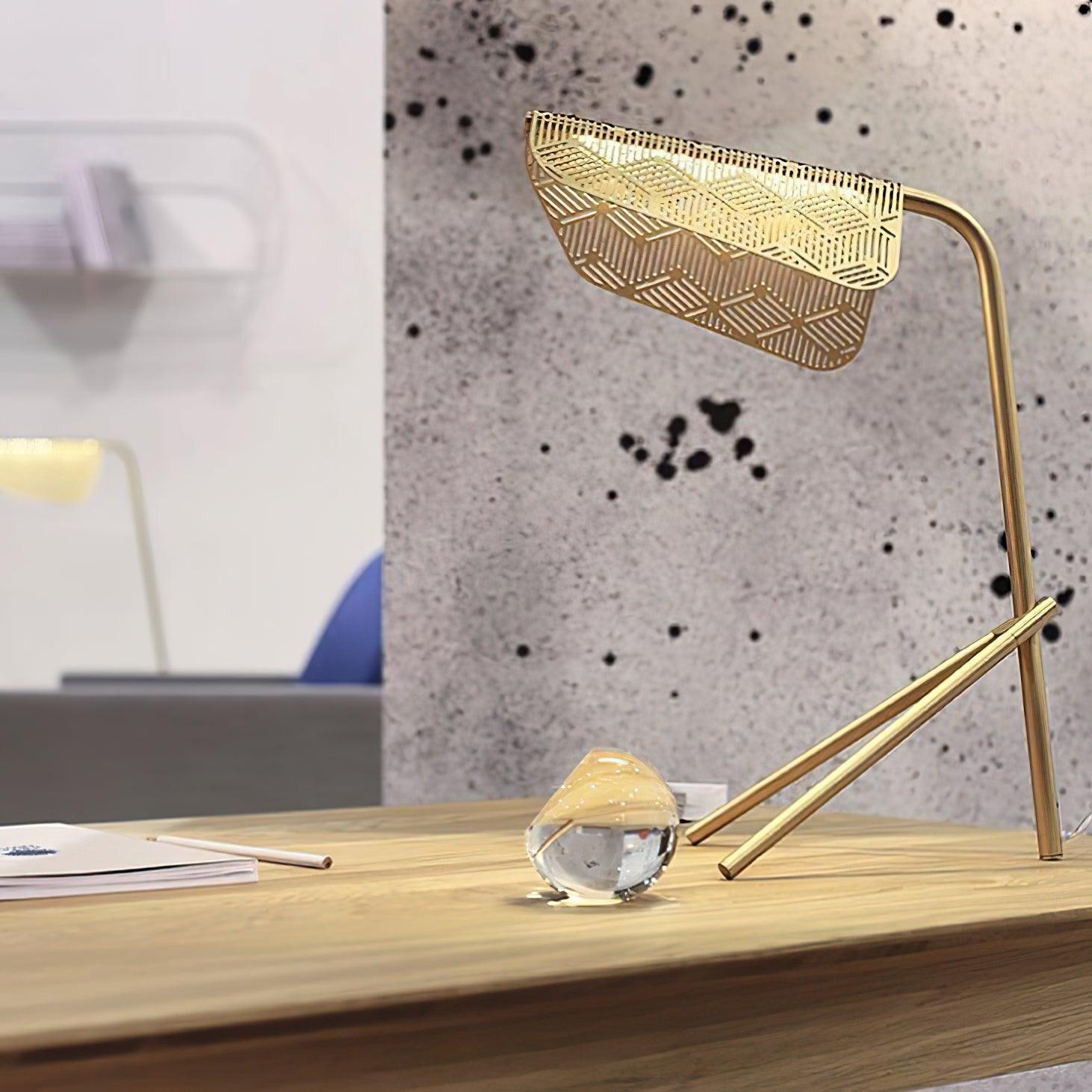 Lattice Gold Geometric Table Lamp-Neutral Decor
