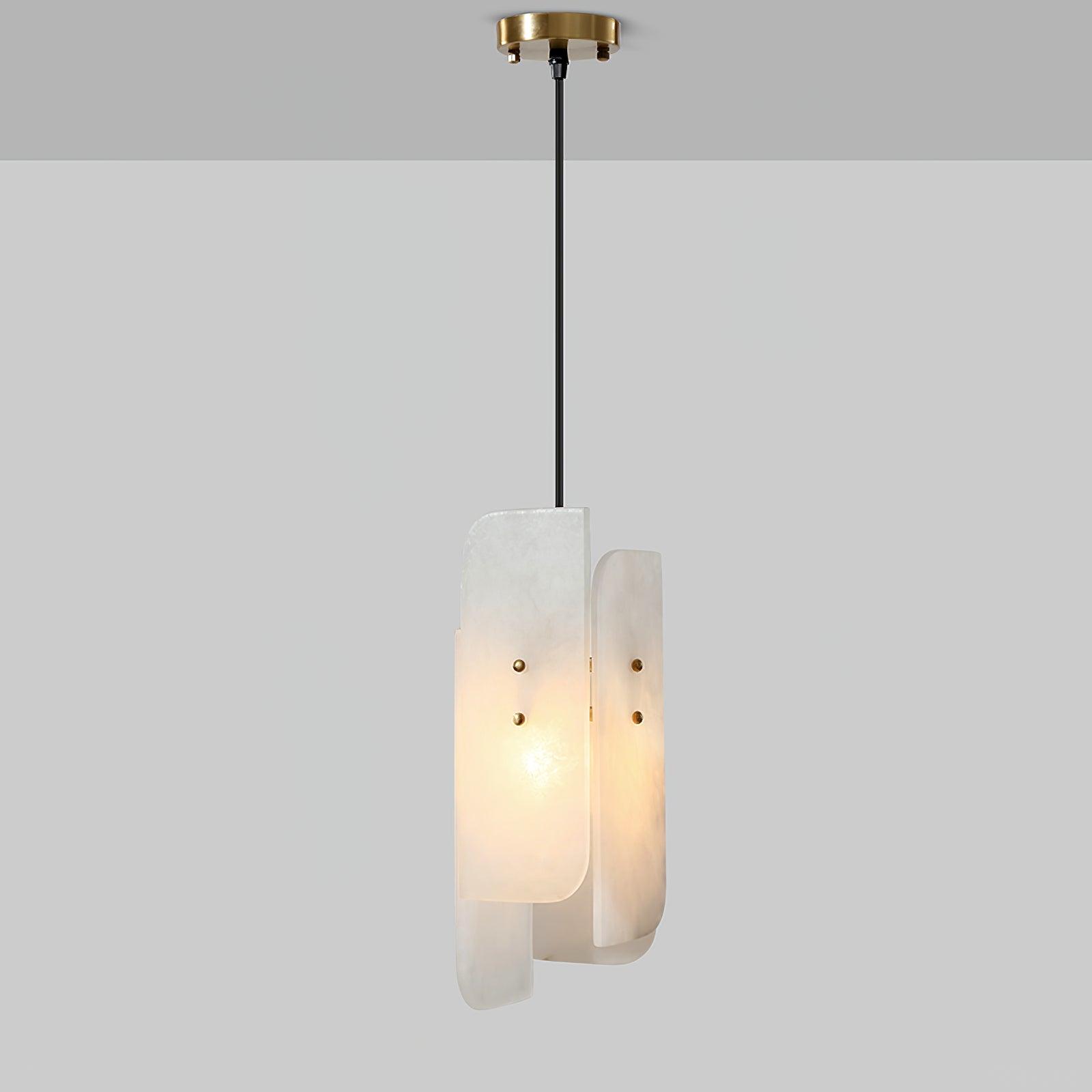 Vicarus Layered Alabaster Pendant Light-Neutral Decor