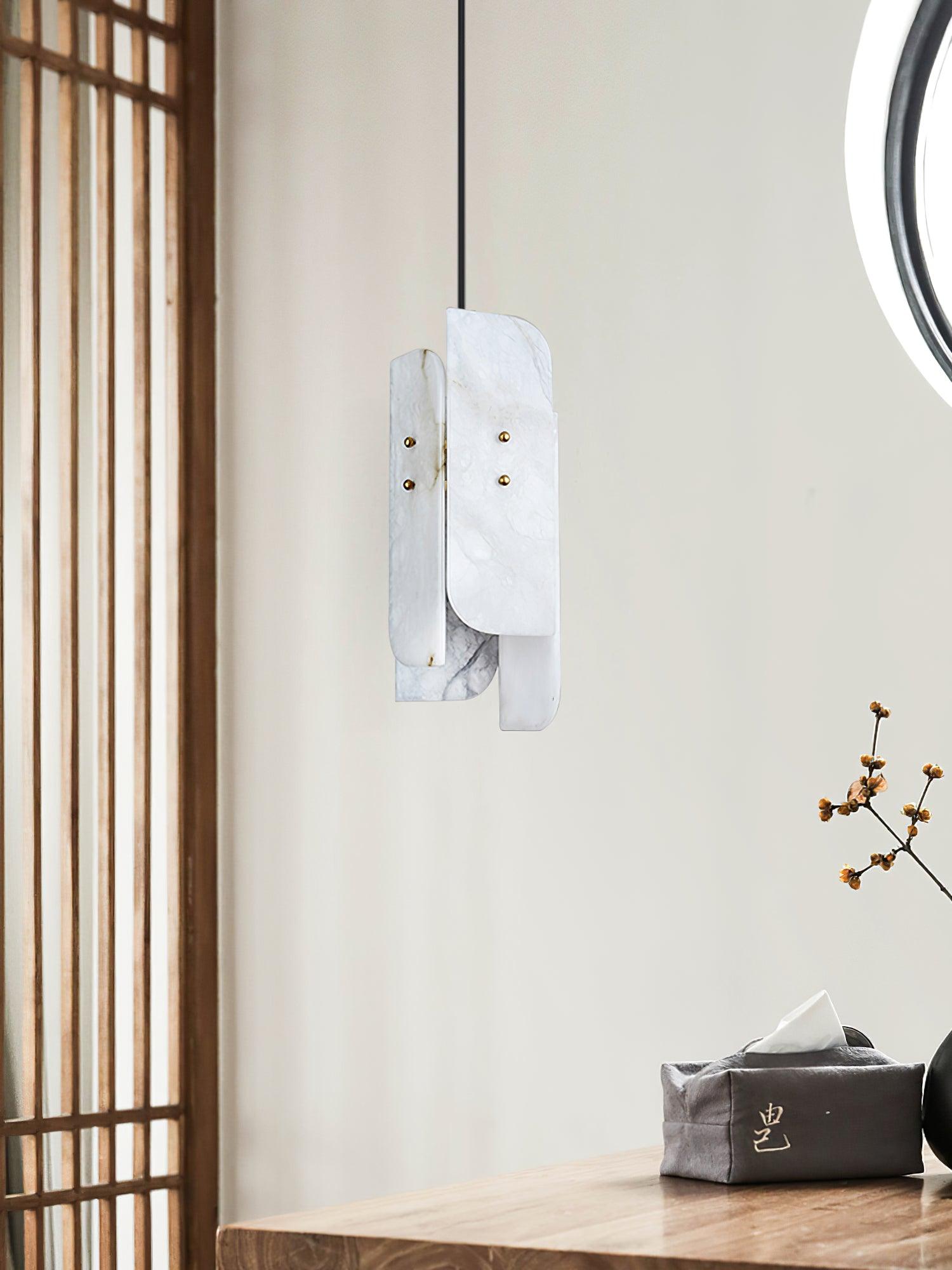 Vicarus Layered Alabaster Pendant Light-Neutral Decor