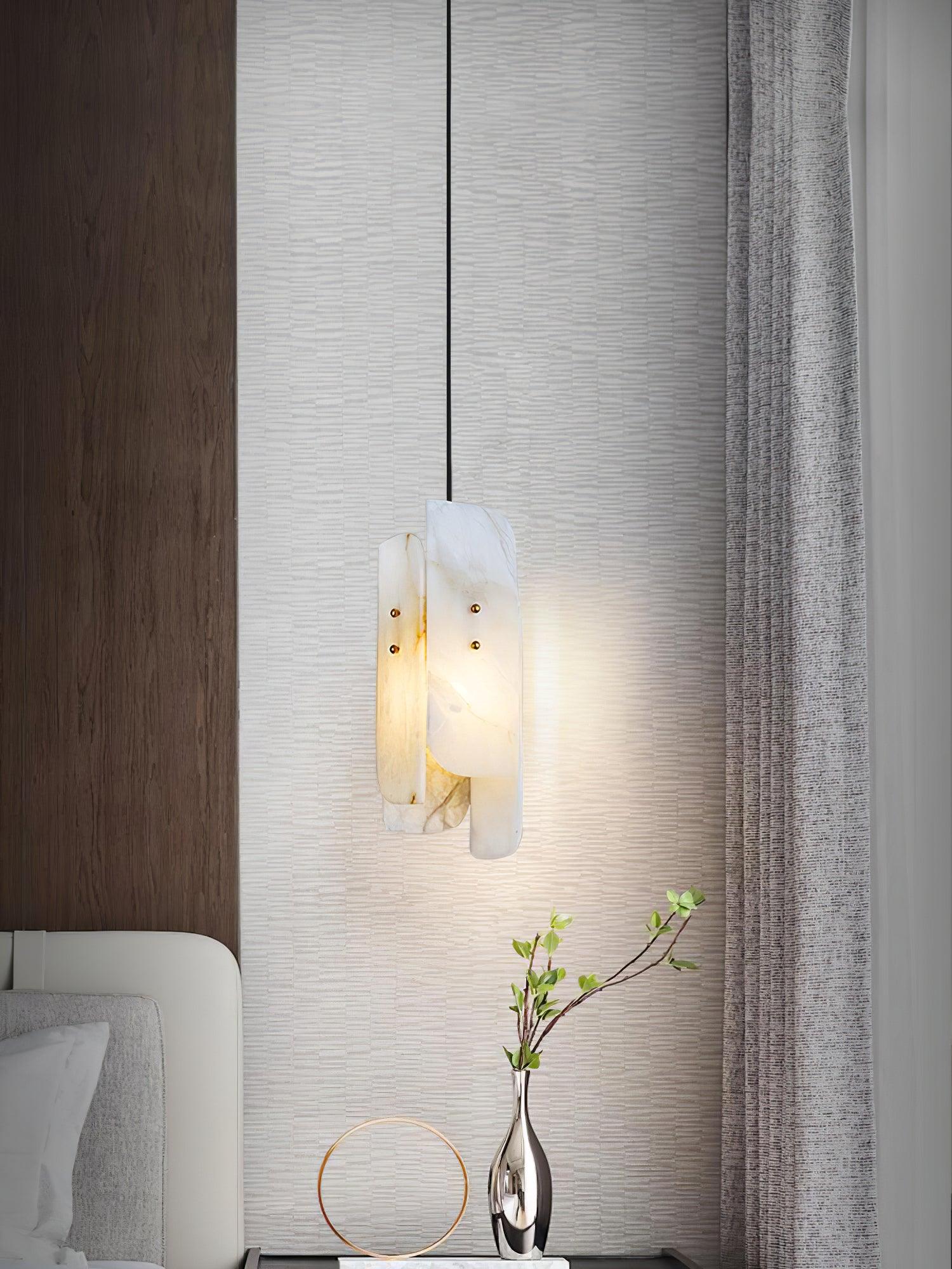 Vicarus Layered Alabaster Pendant Light-Neutral Decor