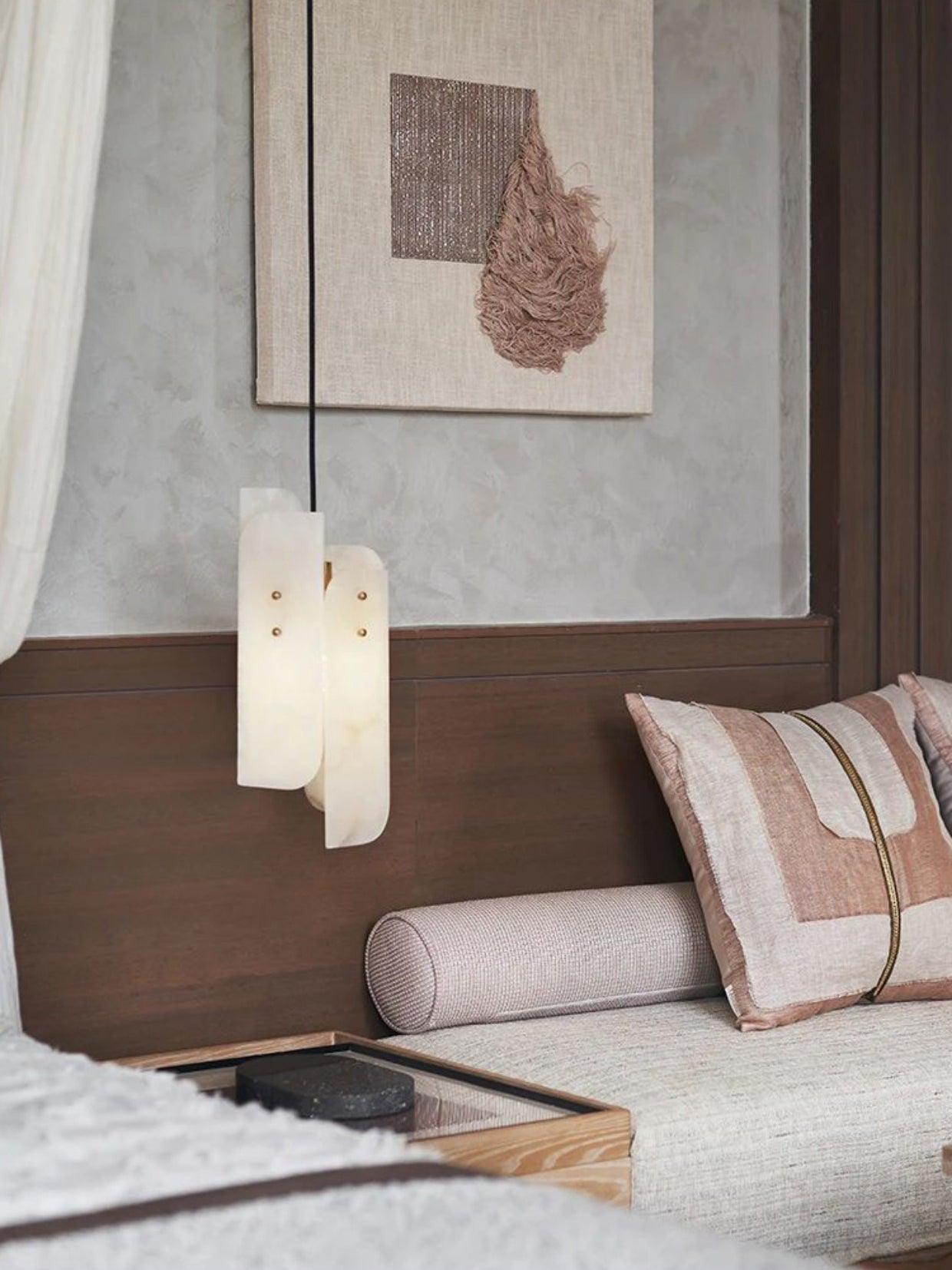 Vicarus Layered Alabaster Pendant Light-Neutral Decor