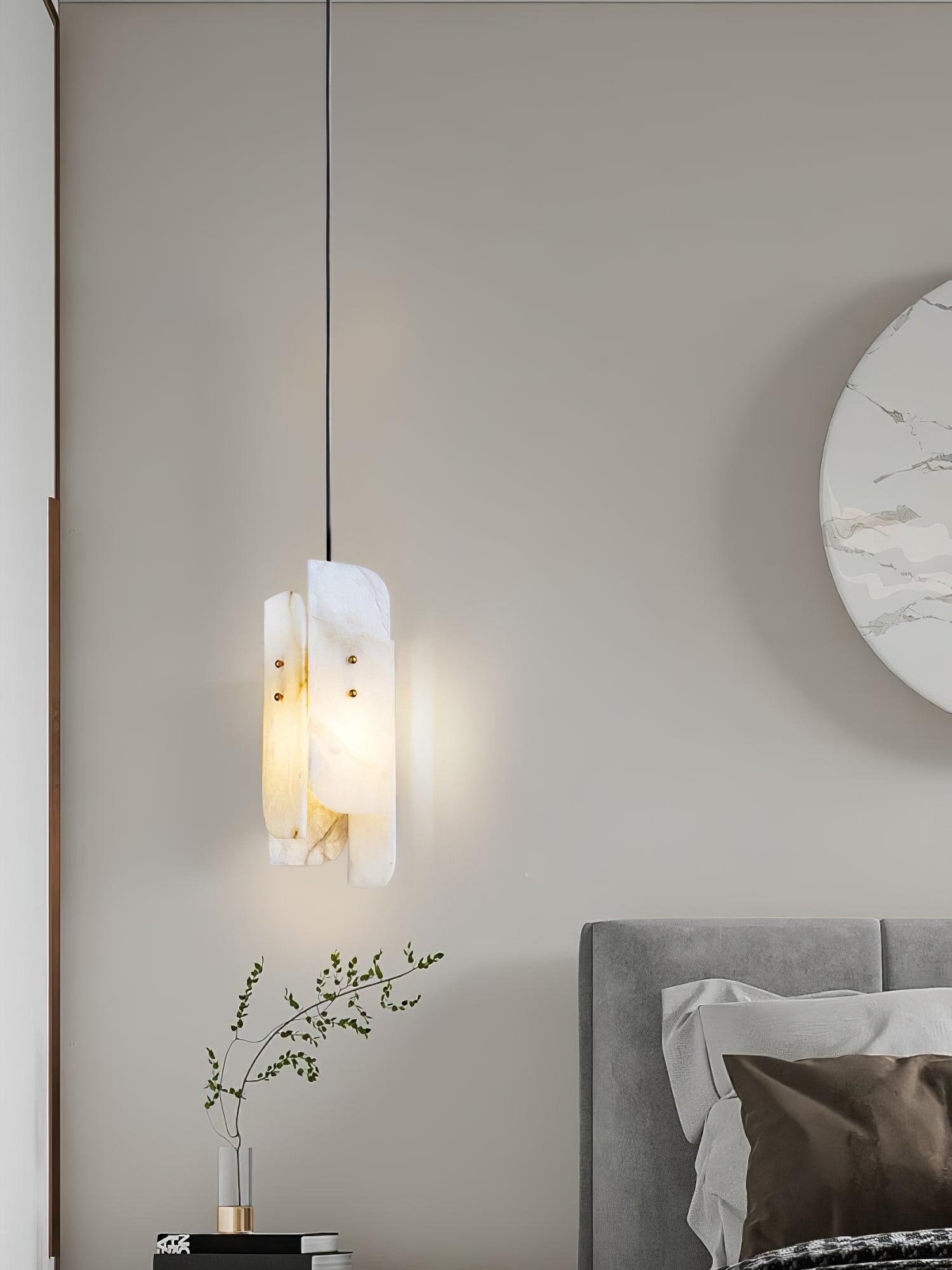 Vicarus Layered Alabaster Pendant Light-Neutral Decor