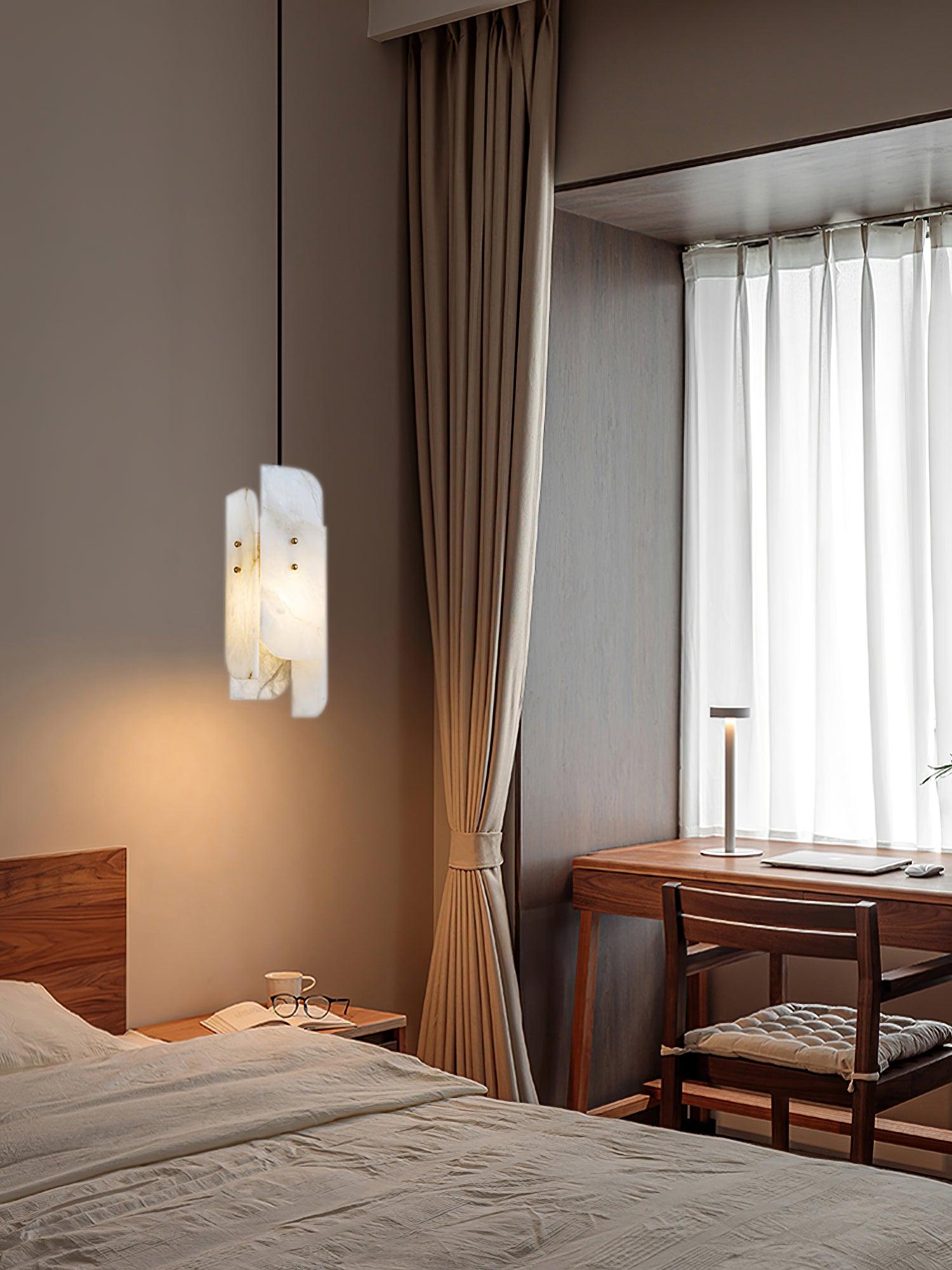 Vicarus Layered Alabaster Pendant Light-Neutral Decor