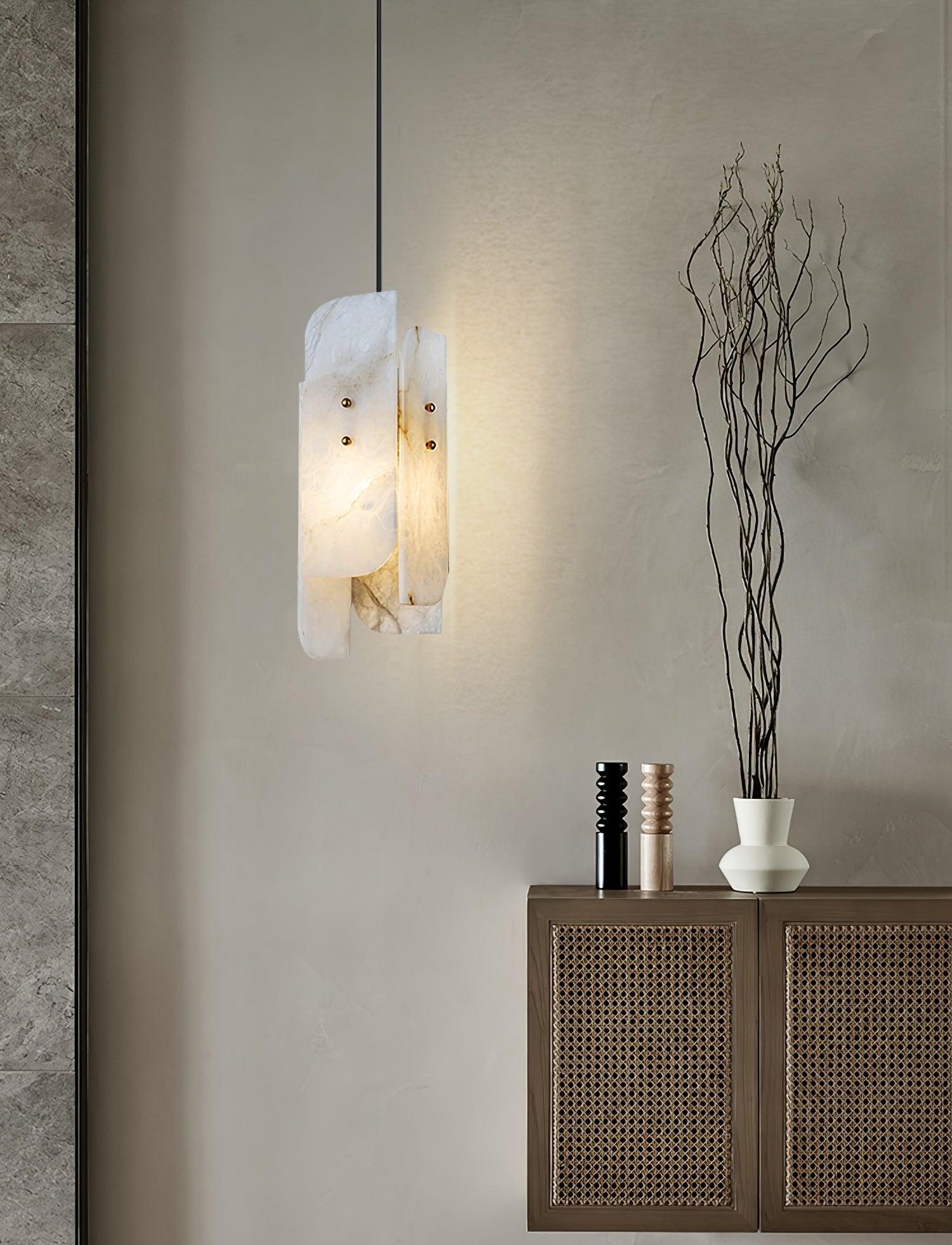 Vicarus Layered Alabaster Pendant Light-Neutral Decor