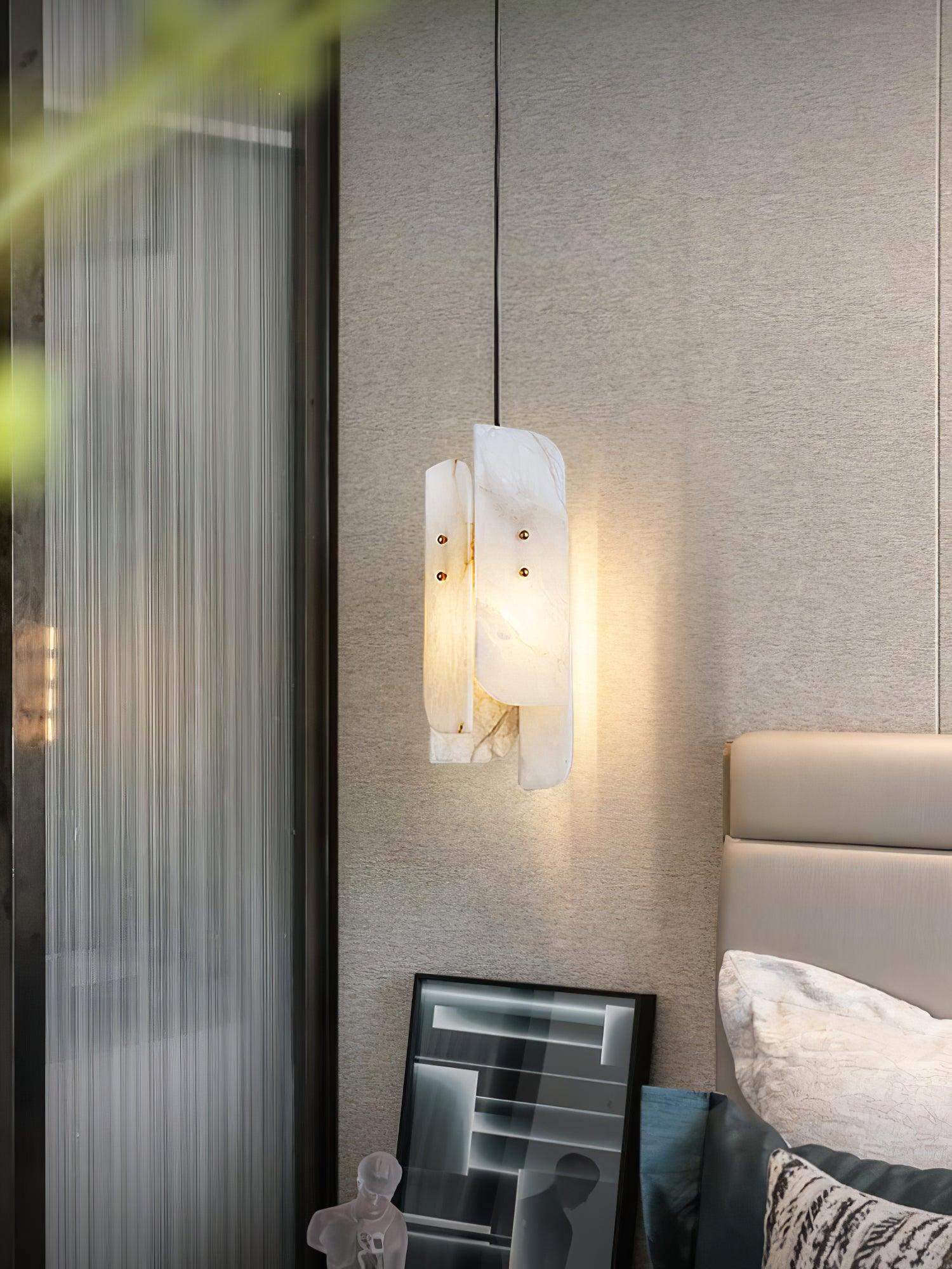 Vicarus Layered Alabaster Pendant Light-Neutral Decor