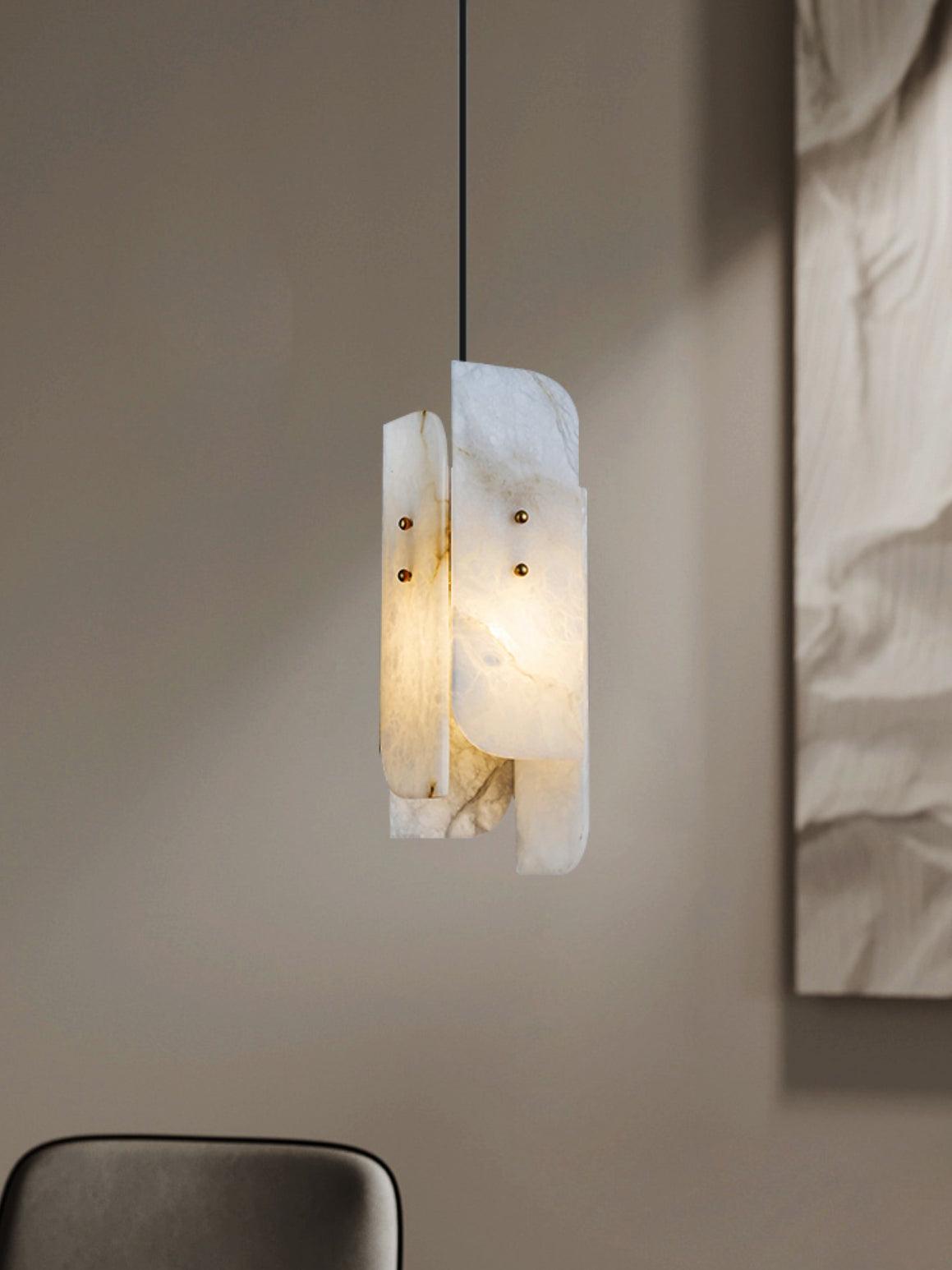 Vicarus Layered Alabaster Pendant Light-Neutral Decor