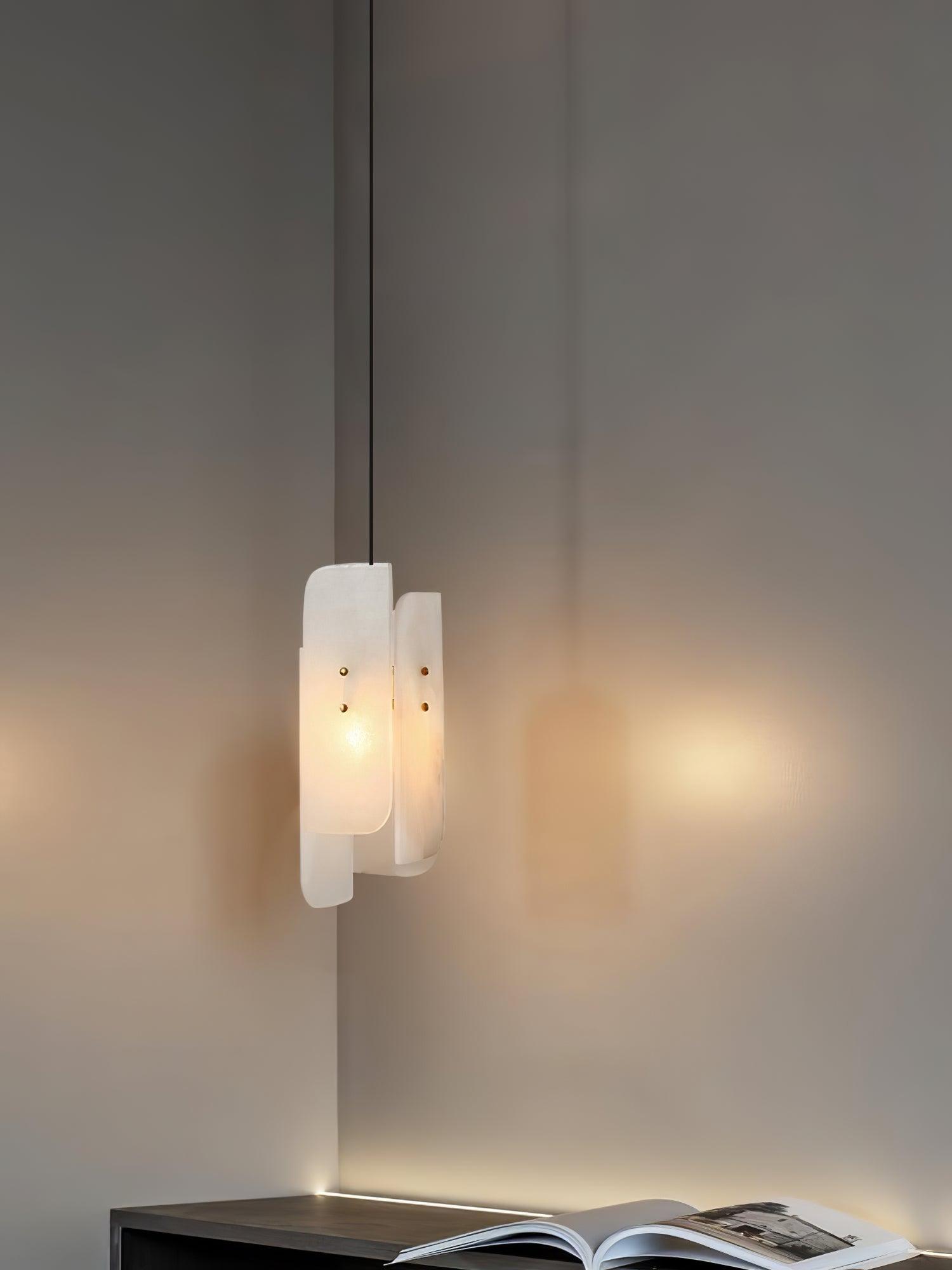 Vicarus Layered Alabaster Pendant Light-Neutral Decor