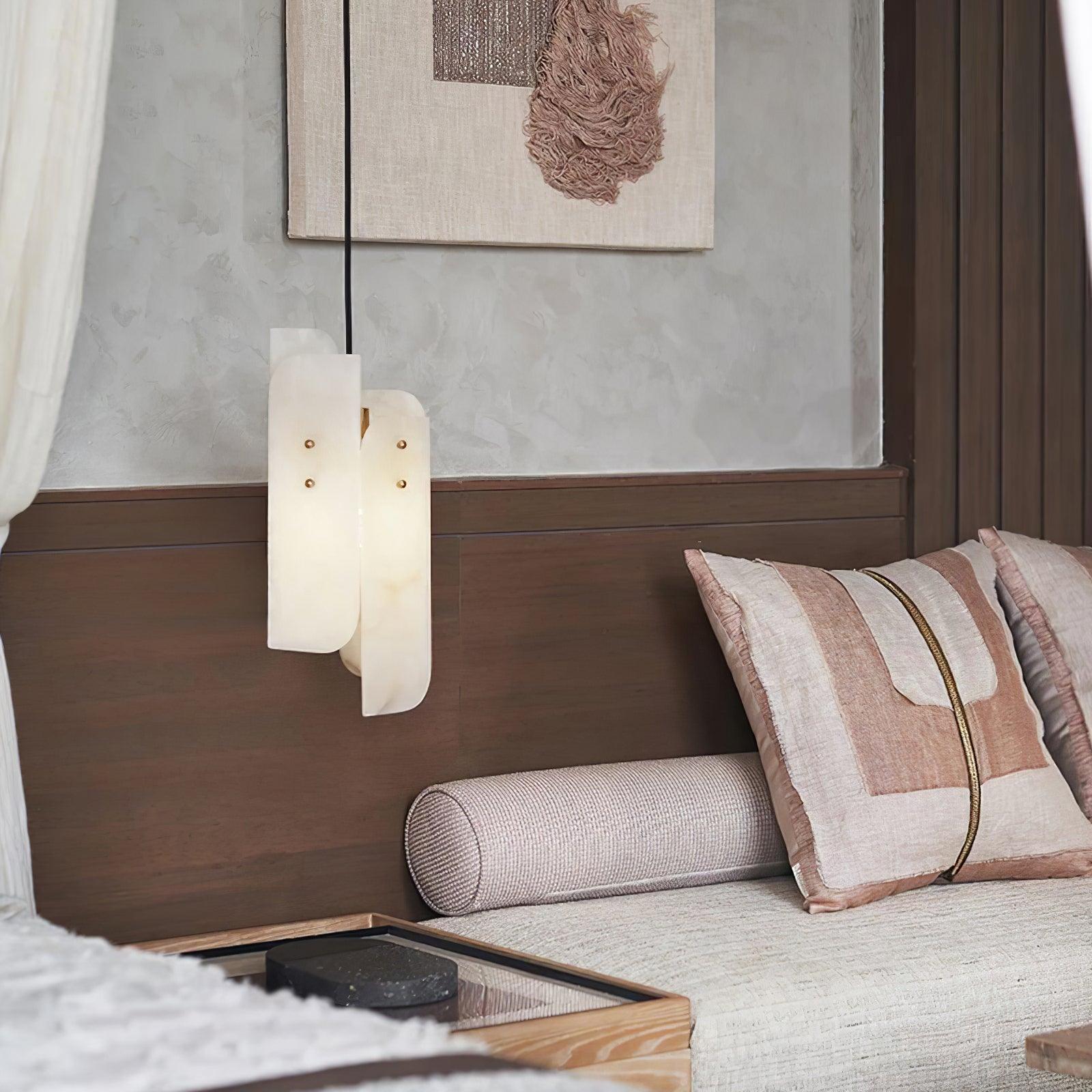 Vicarus Layered Alabaster Pendant Light-Neutral Decor