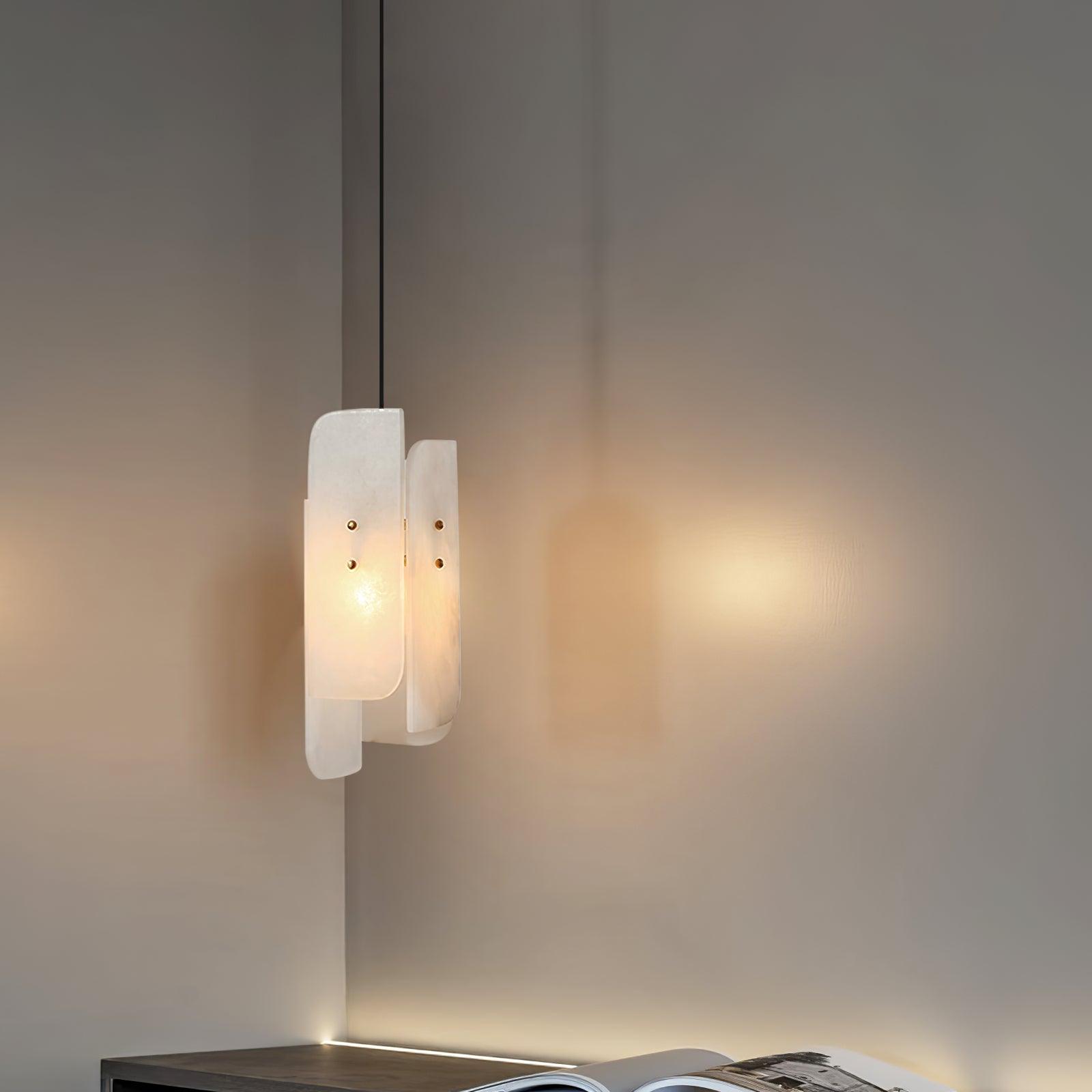 Vicarus Layered Alabaster Pendant Light-Neutral Decor