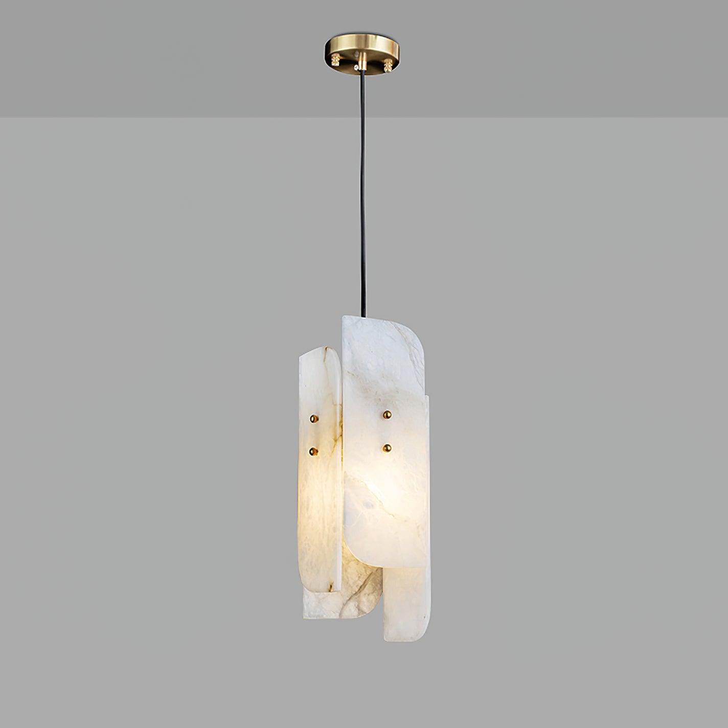 Vicarus Layered Alabaster Pendant Light-Neutral Decor