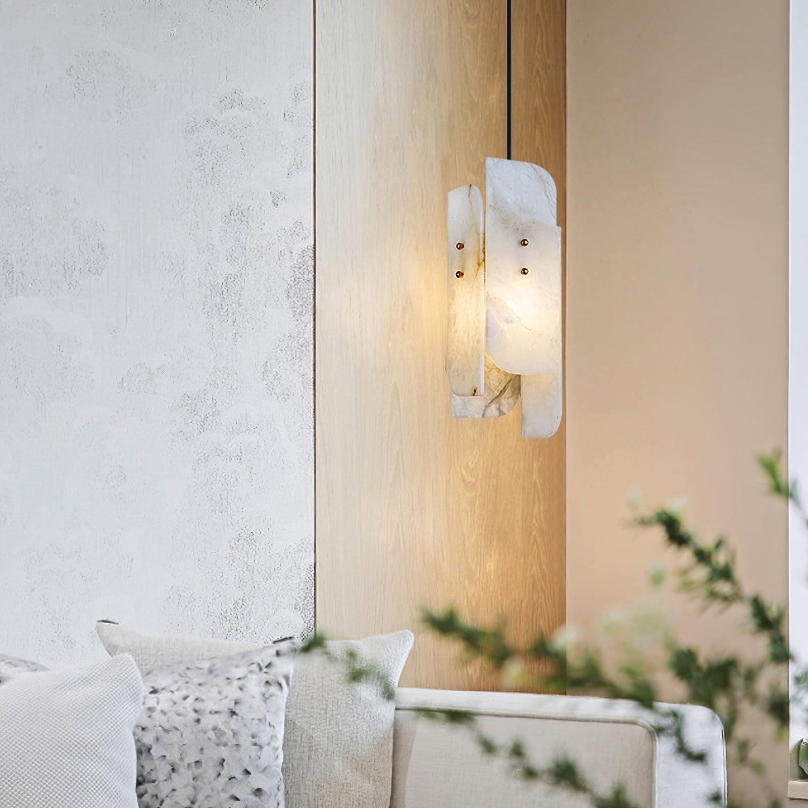 Vicarus Layered Alabaster Pendant Light-Neutral Decor