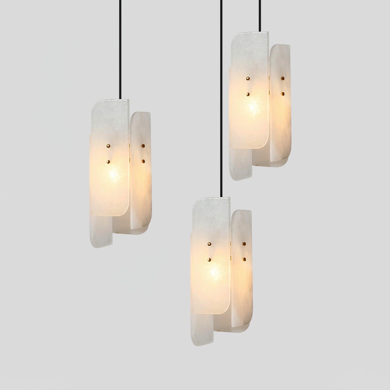 Vicarus Layered Alabaster Pendant Light-Neutral Decor