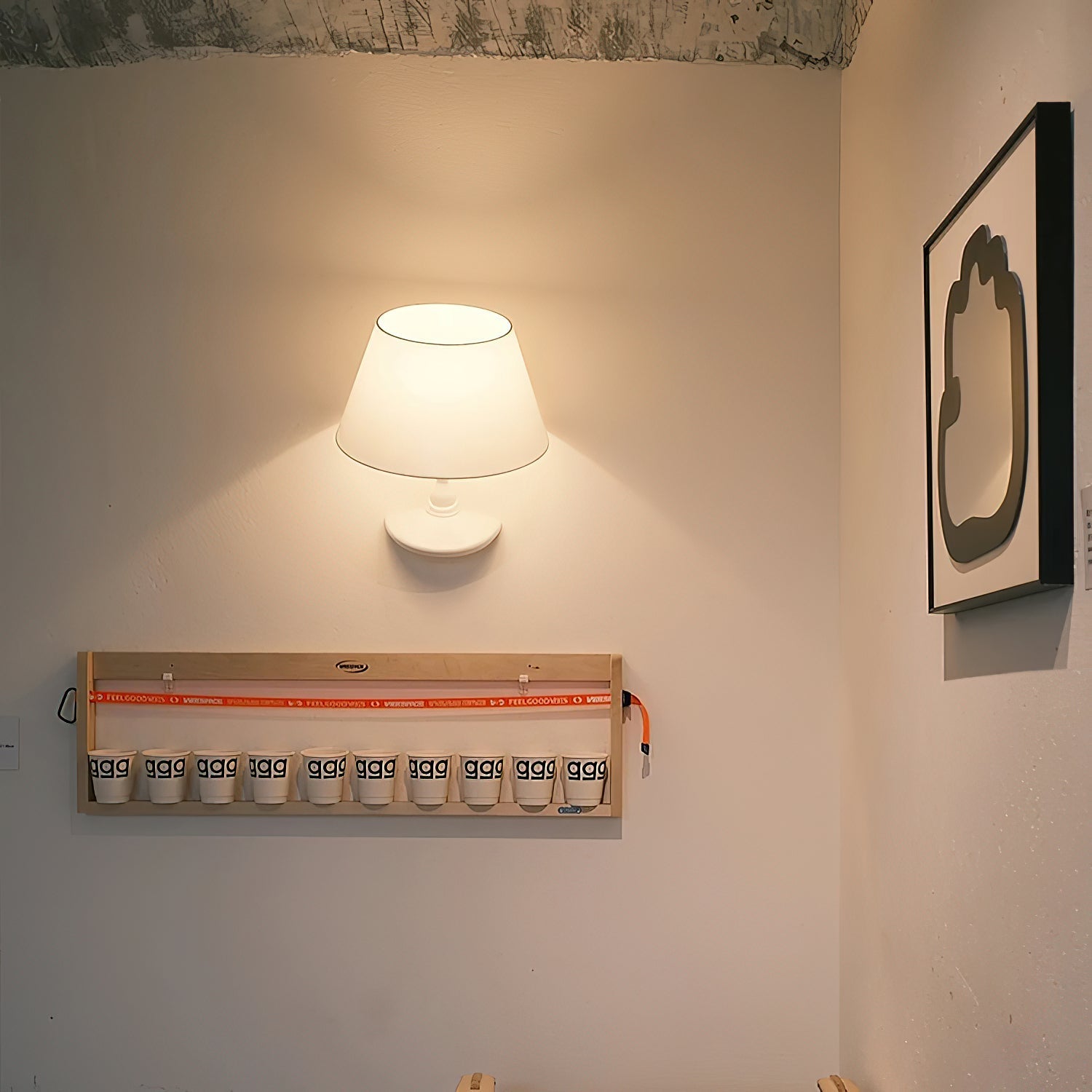 Detail shot of the resin body and wall mount.
