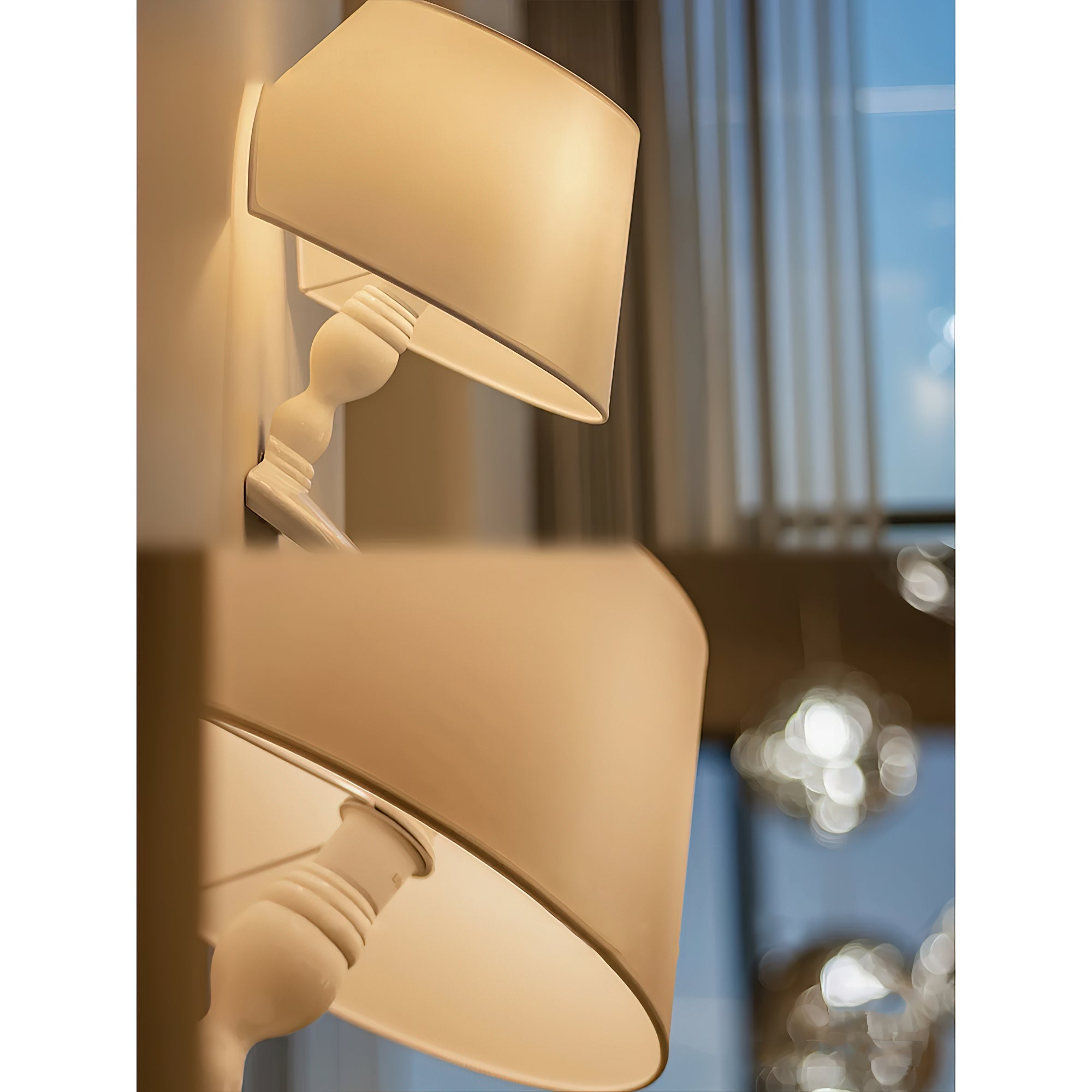 The lamp adjusted to a downward angle for reading.