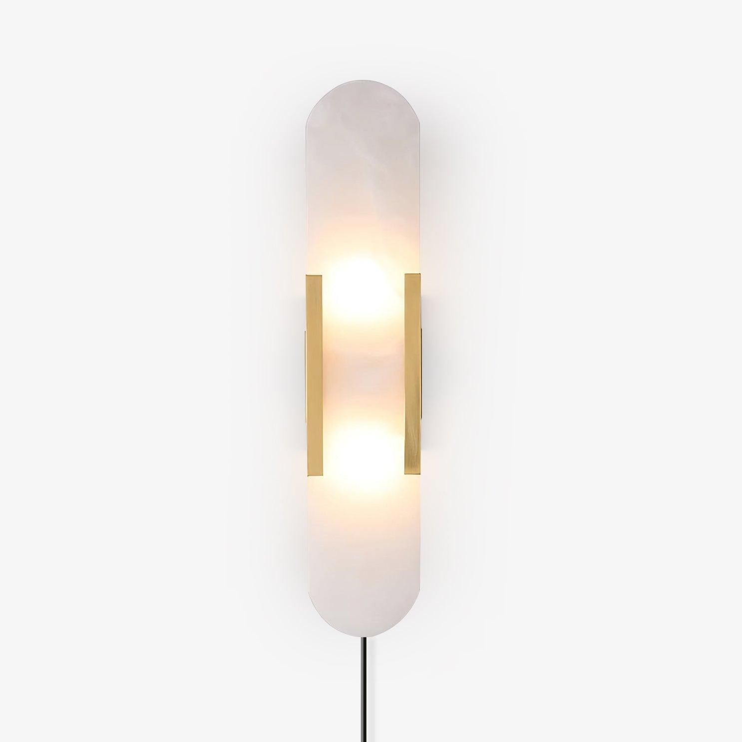 Bano Oblong Alabaster Wall Light-Neutral Decor