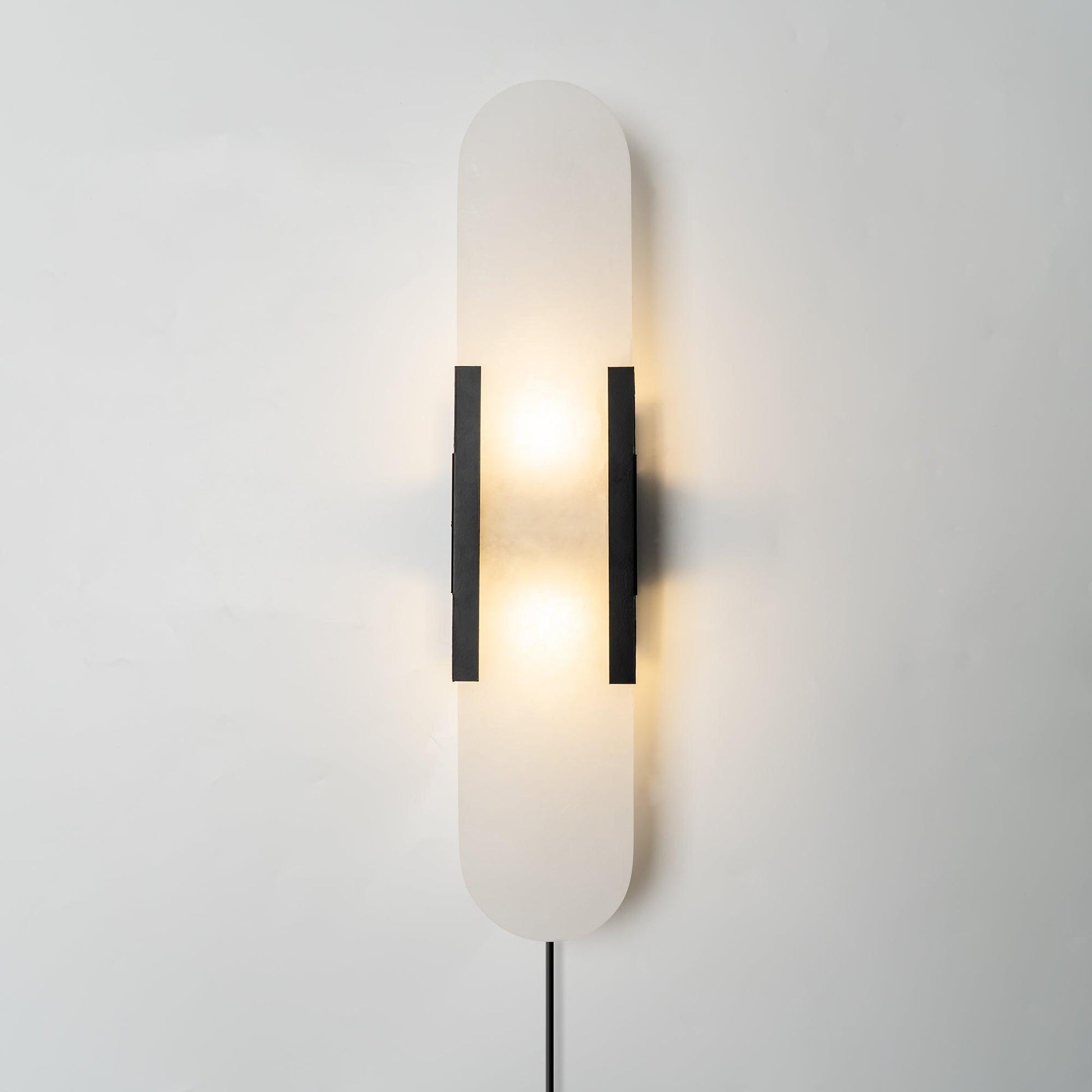 Bano Oblong Alabaster Wall Light-Neutral Decor
