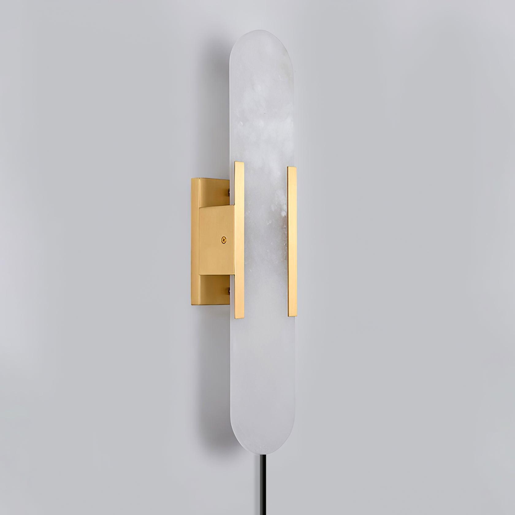 Bano Oblong Alabaster Wall Light-Neutral Decor