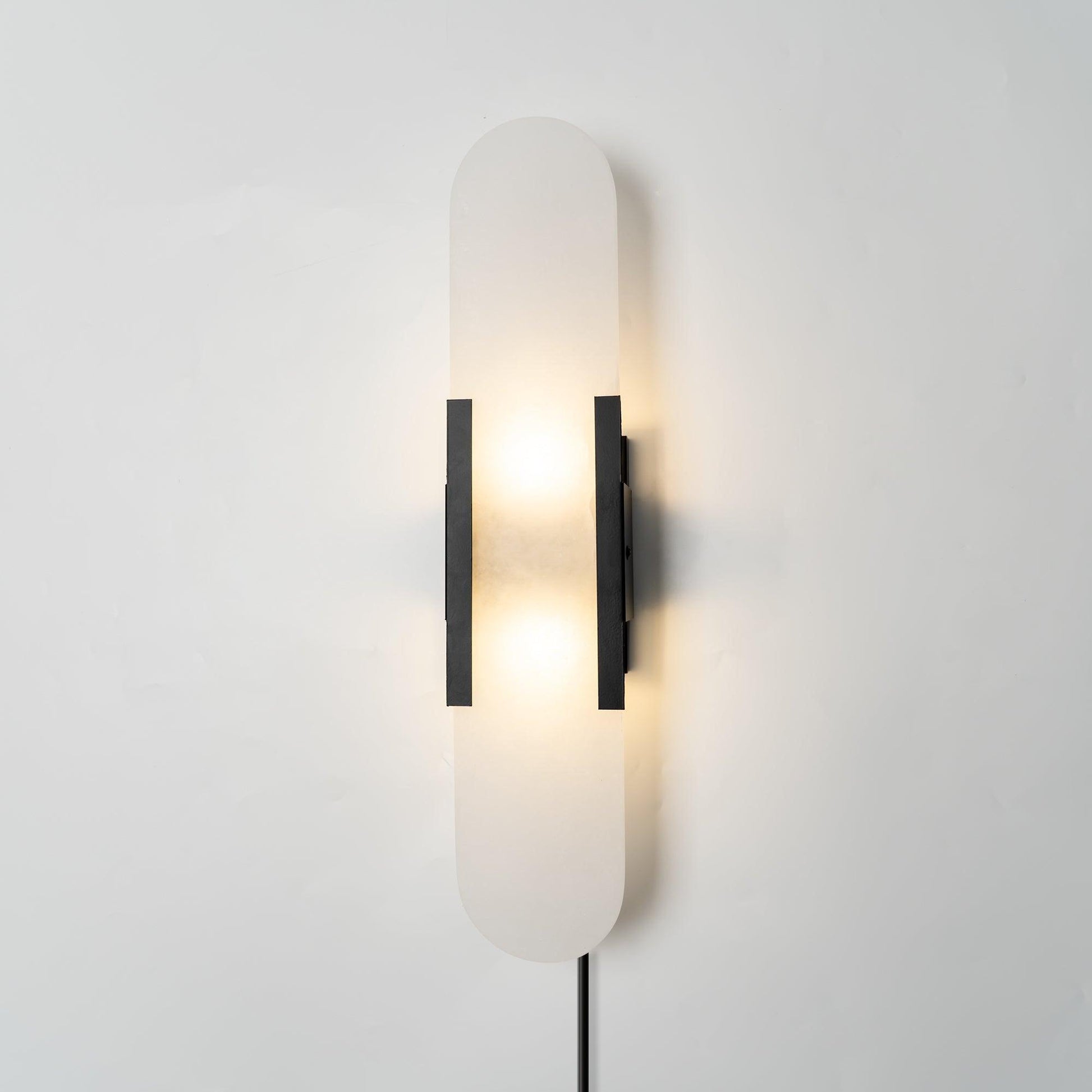 Bano Oblong Alabaster Wall Light-Neutral Decor