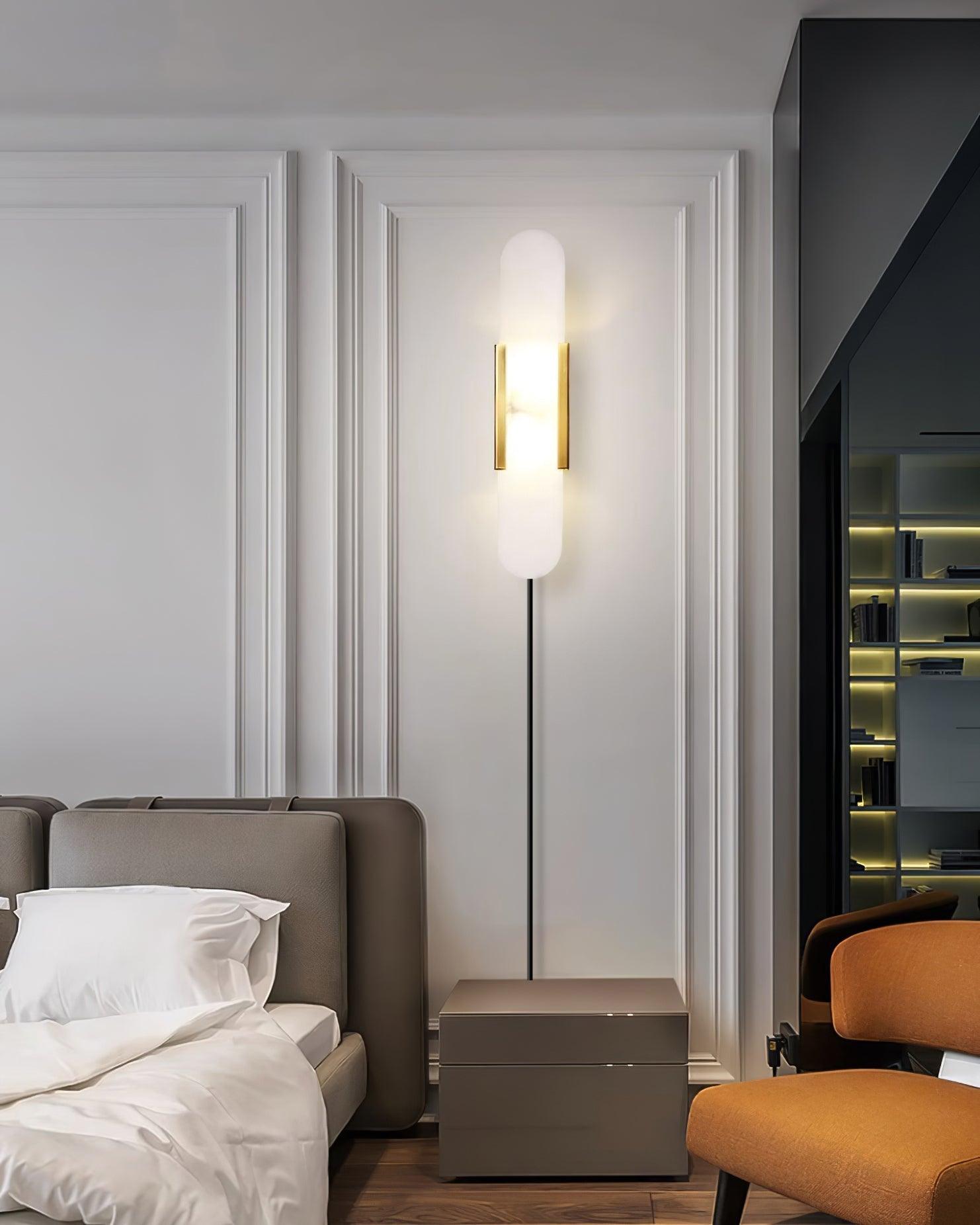 Bano Oblong Alabaster Wall Light-Neutral Decor