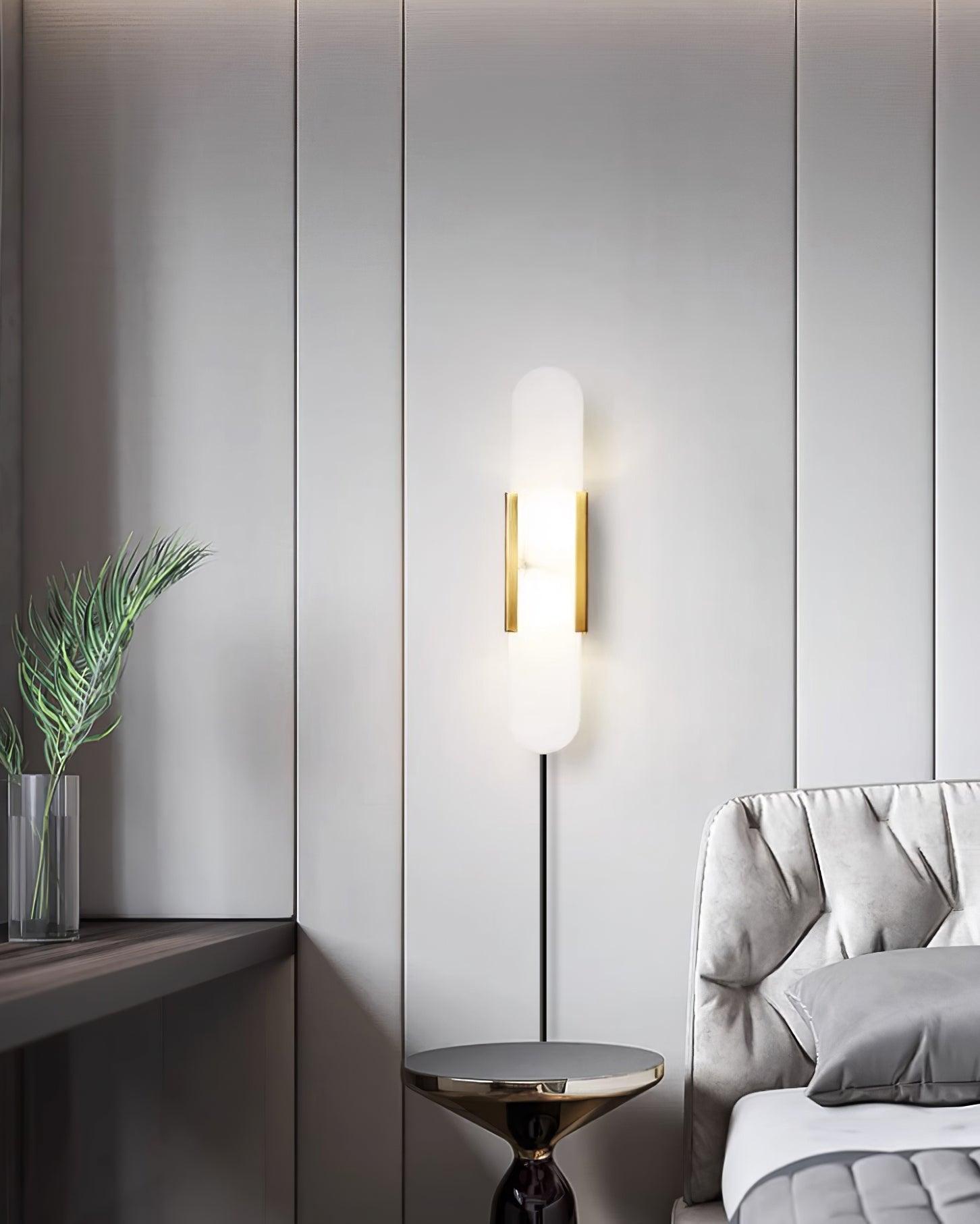 Bano Oblong Alabaster Wall Light-Neutral Decor