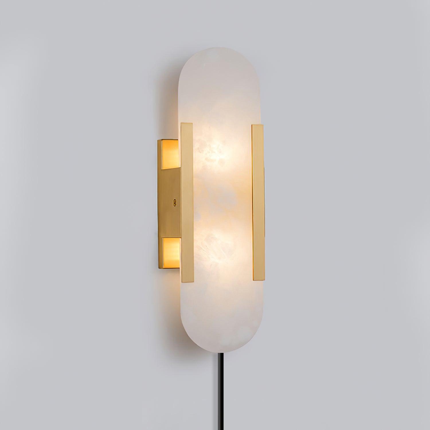 Bano Oblong Alabaster Wall Light-Neutral Decor