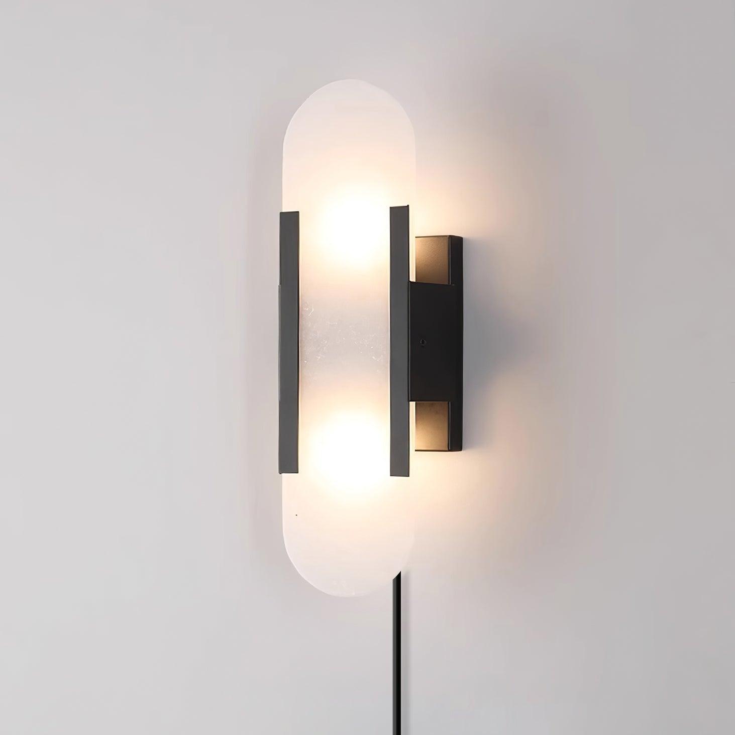 Bano Oblong Alabaster Wall Light-Neutral Decor