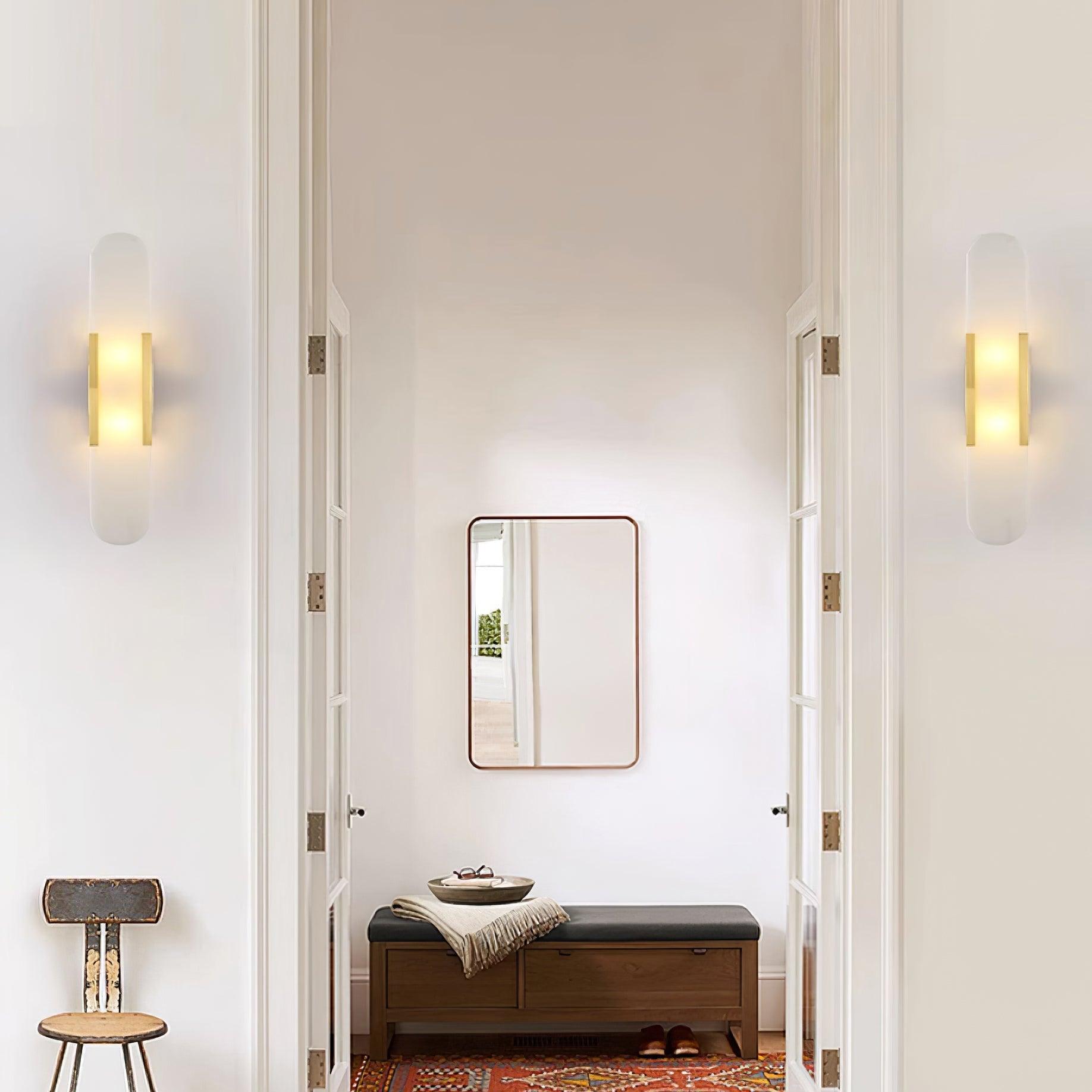 Bano Oblong Alabaster Wall Light-Neutral Decor