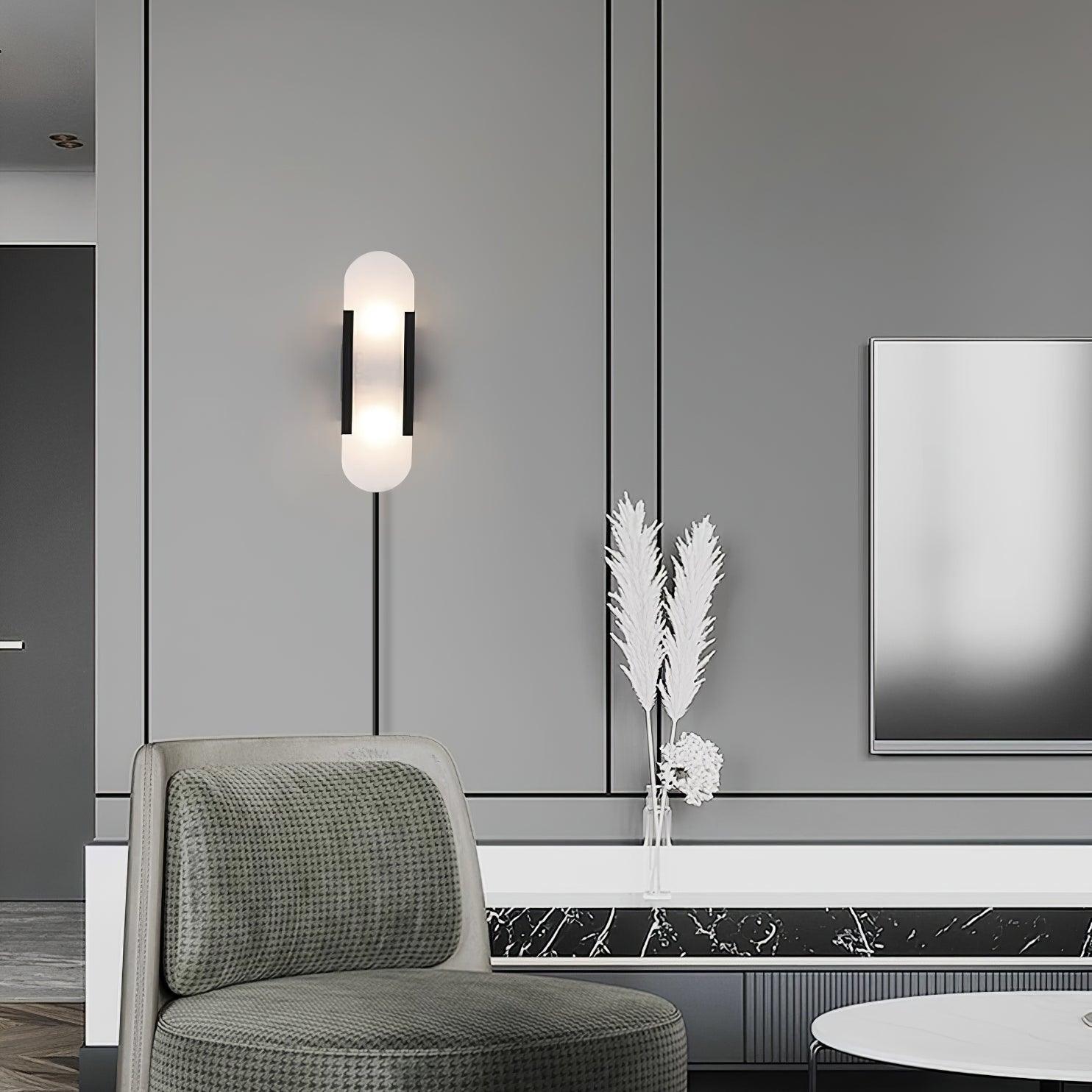 Bano Oblong Alabaster Wall Light-Neutral Decor