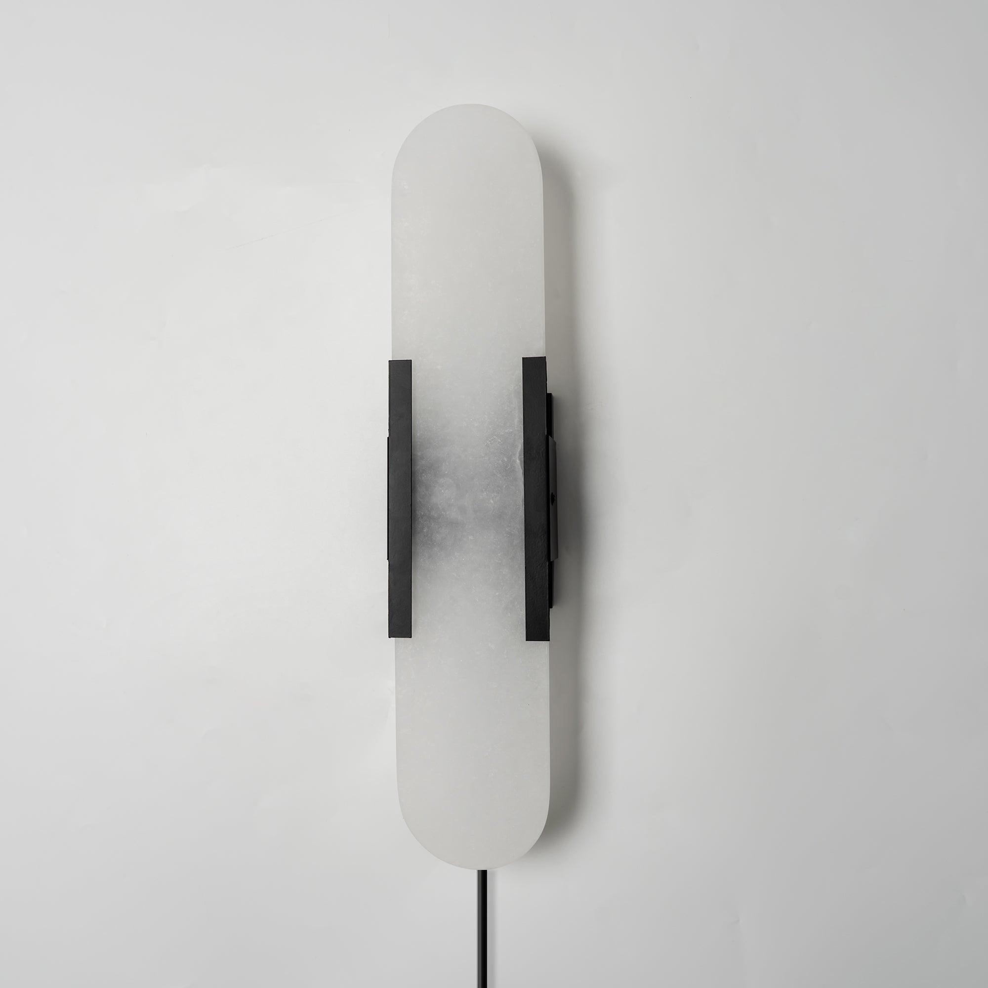 Bano Oblong Alabaster Wall Light-Neutral Decor