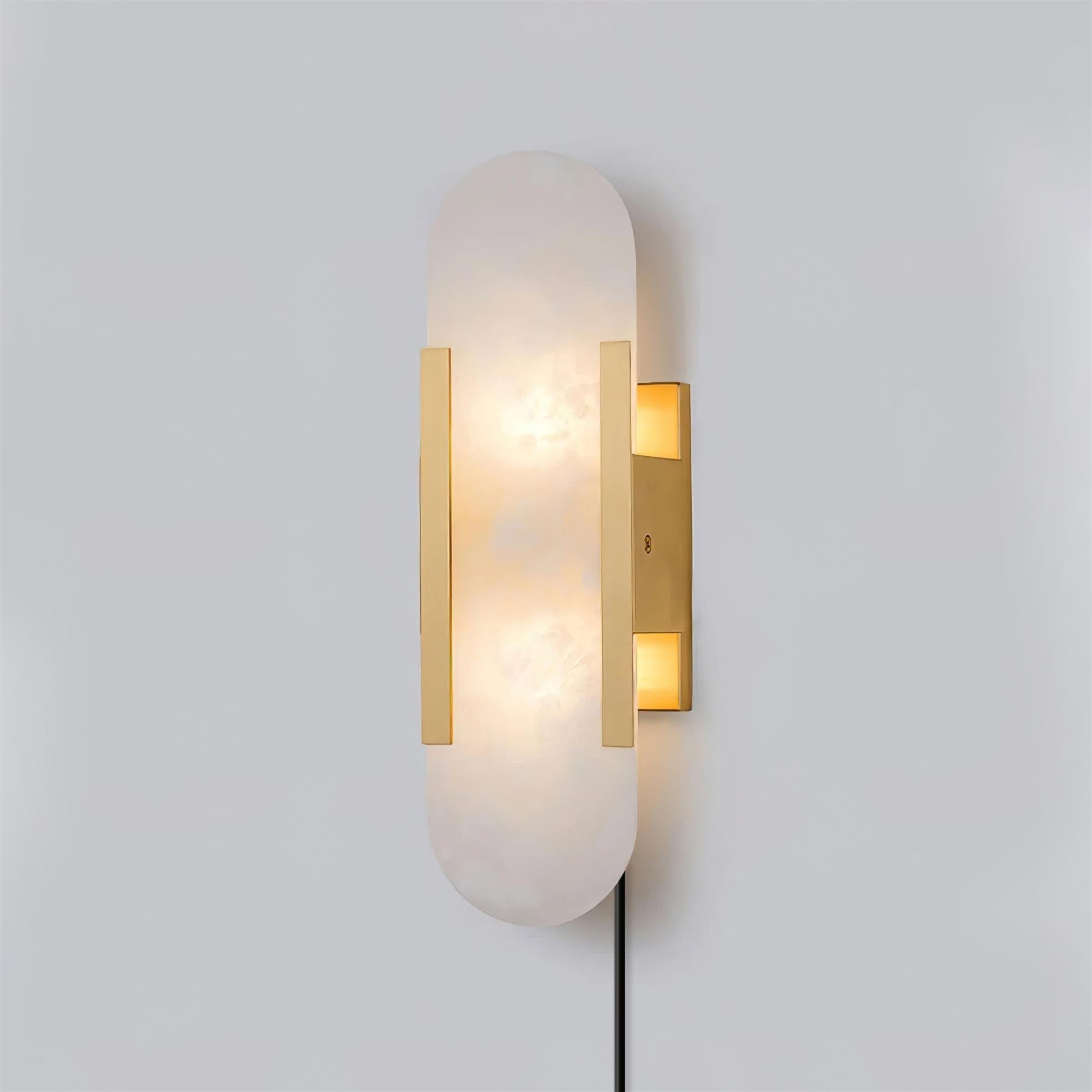 Bano Oblong Alabaster Wall Light-Neutral Decor