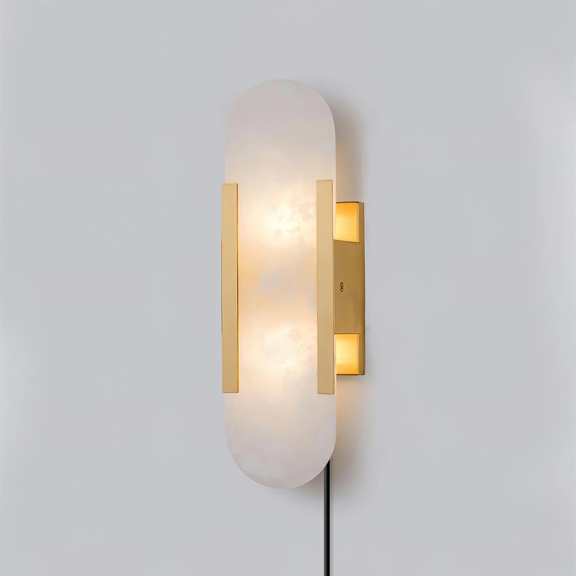 Bano Oblong Alabaster Wall Light-Neutral Decor