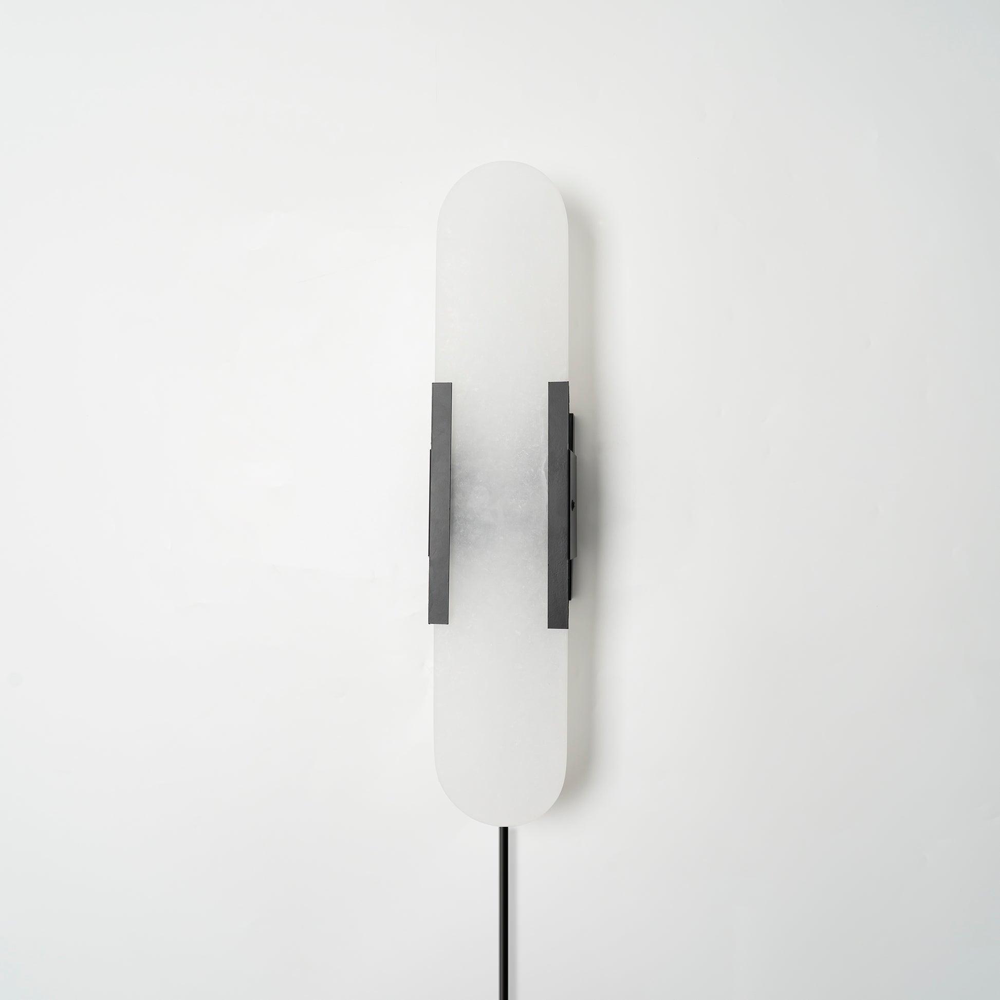 Bano Oblong Alabaster Wall Light-Neutral Decor