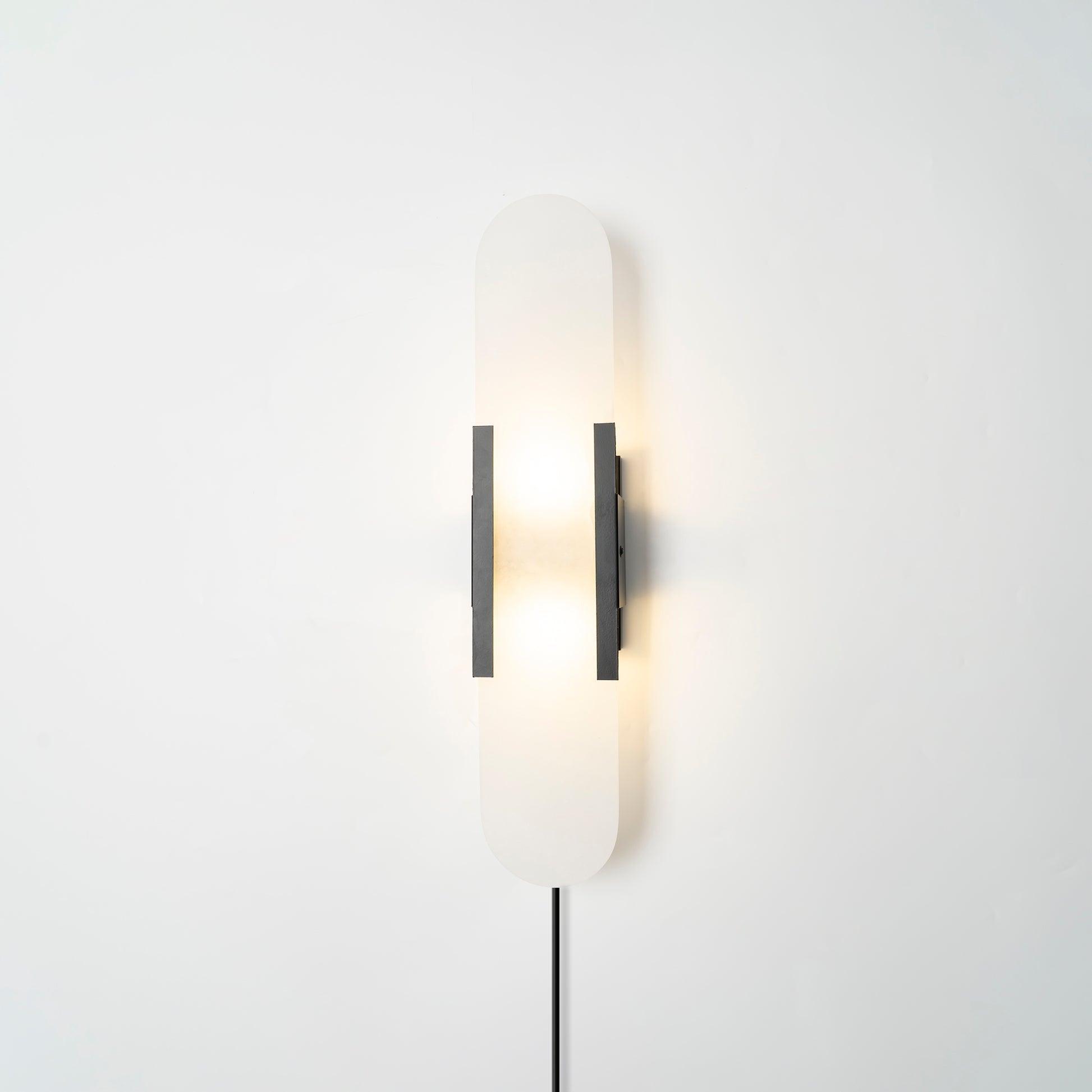 Bano Oblong Alabaster Wall Light-Neutral Decor
