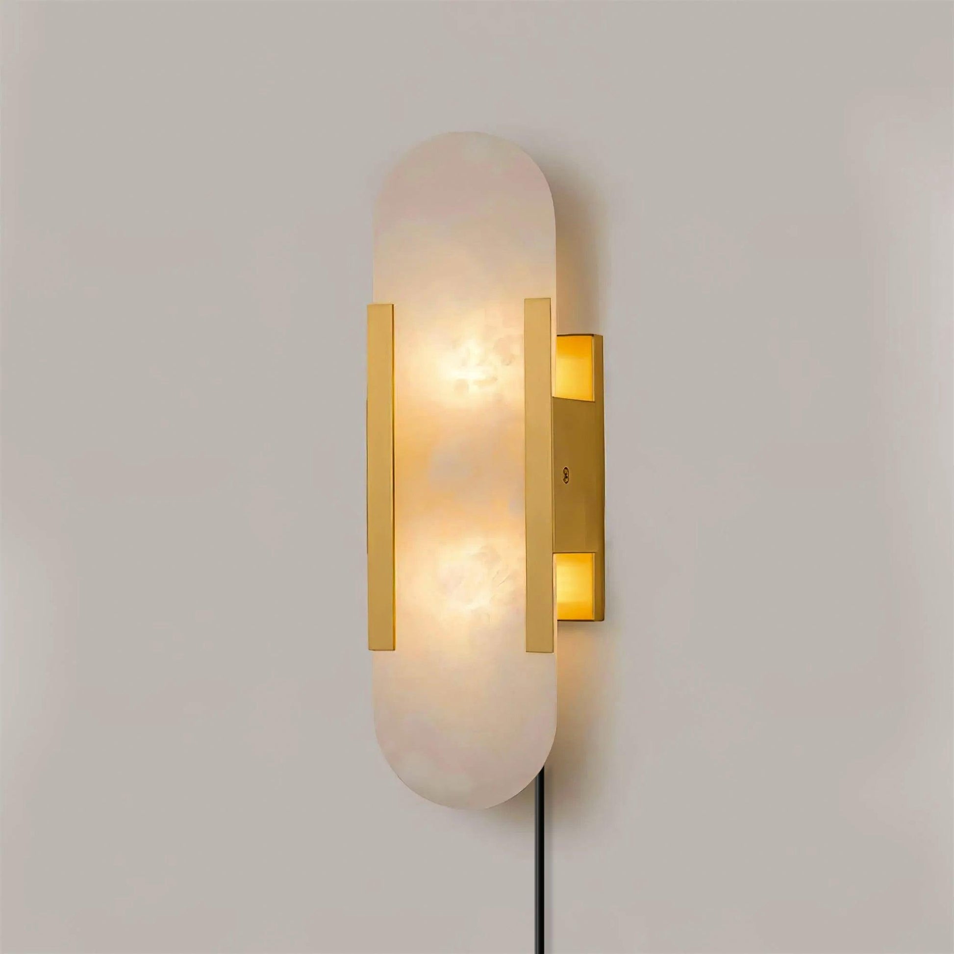 Bano Oblong Alabaster Wall Light-Neutral Decor