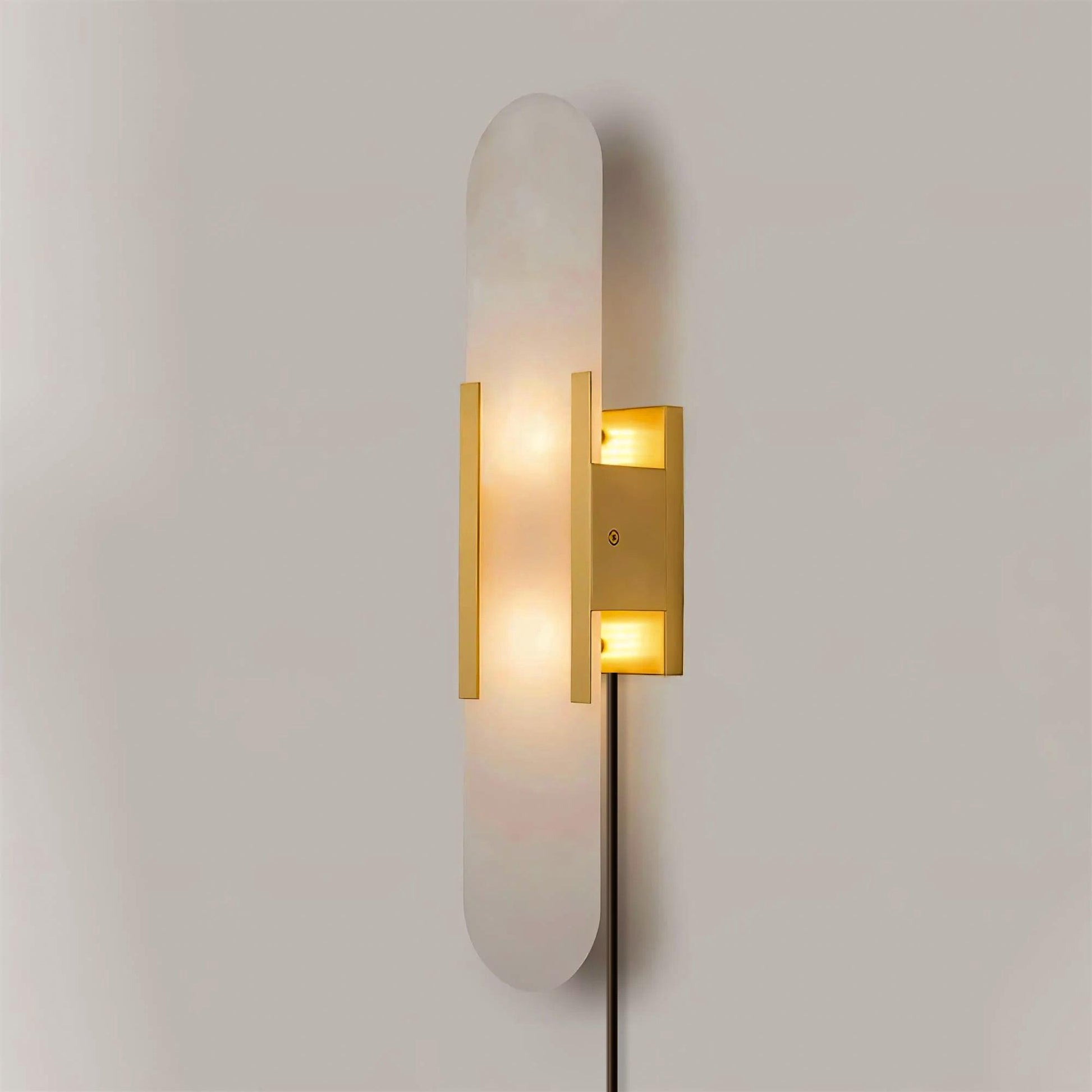 Bano Oblong Alabaster Wall Light-Neutral Decor