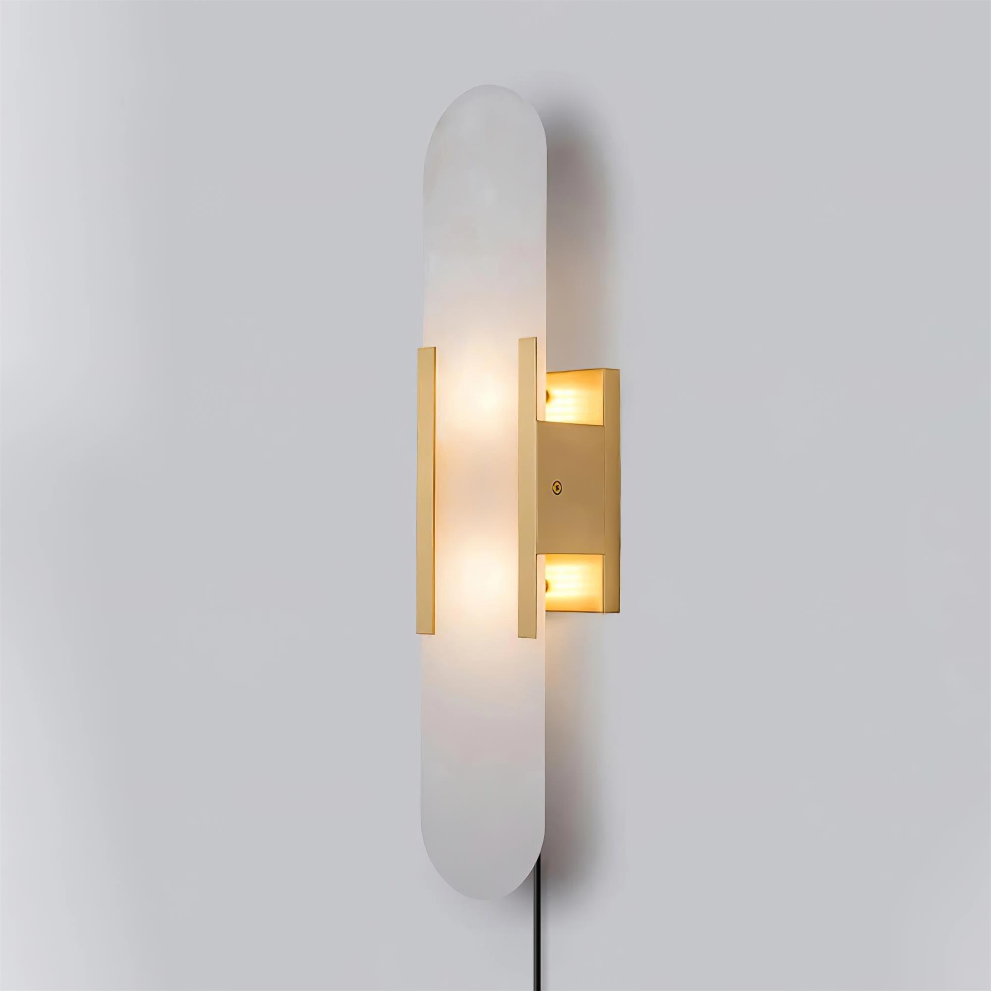 Bano Oblong Alabaster Wall Light-Neutral Decor