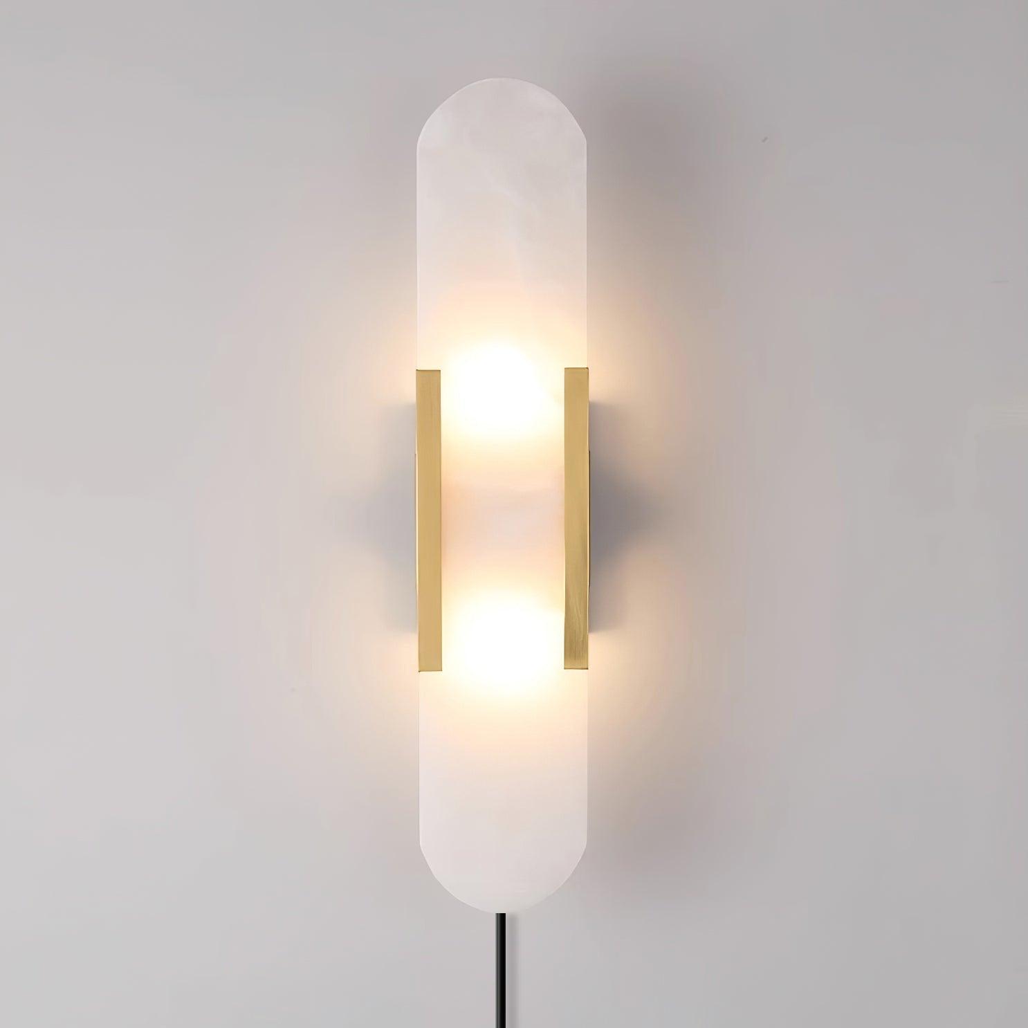 Bano Oblong Alabaster Wall Light-Neutral Decor
