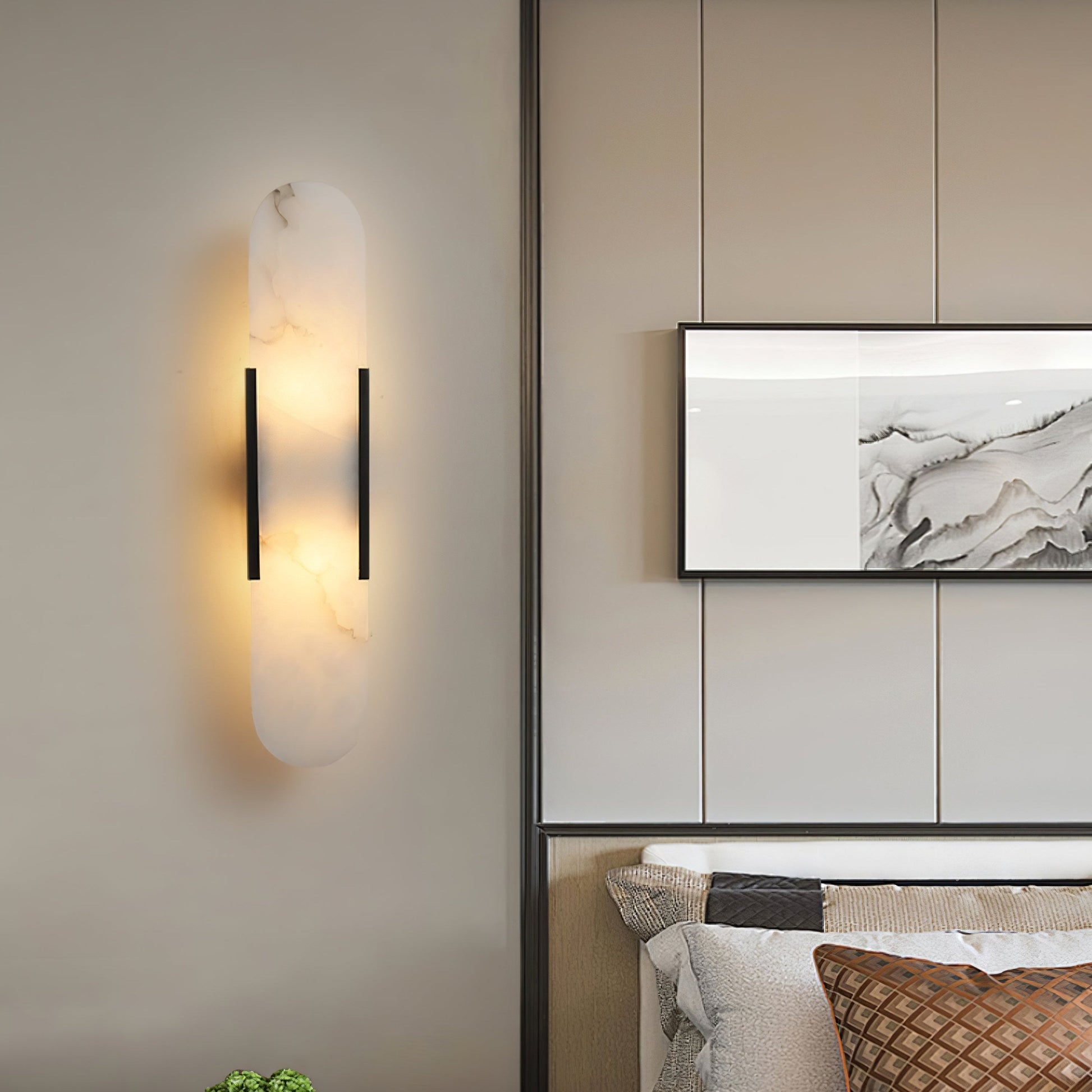 Olraeia Alabaster Dual Wall Lamp-Neutral Decor