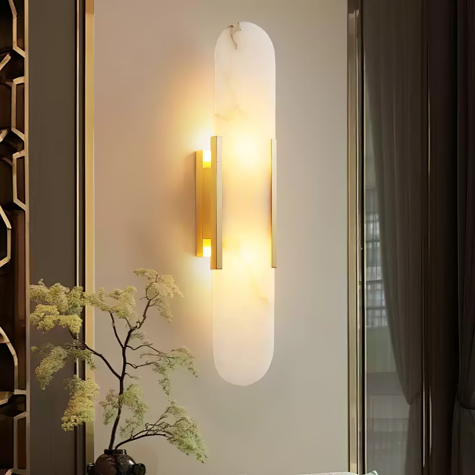 Olraeia Alabaster Dual Wall Lamp-Neutral Decor