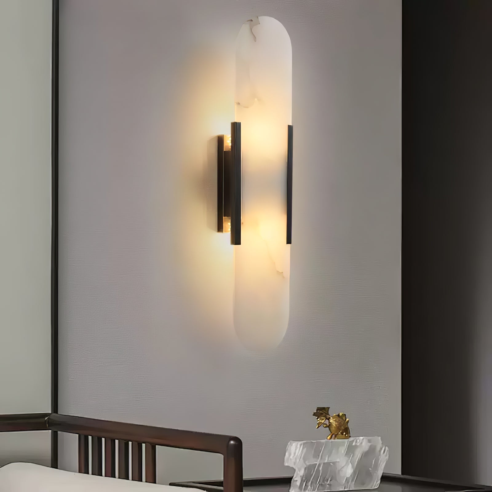 Olraeia Alabaster Dual Wall Lamp-Neutral Decor