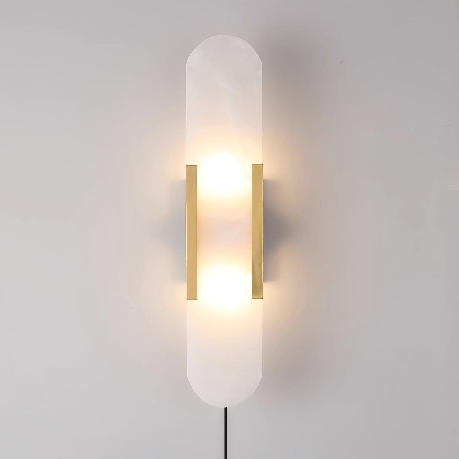 Bano Oblong Alabaster Wall Light-Neutral Decor
