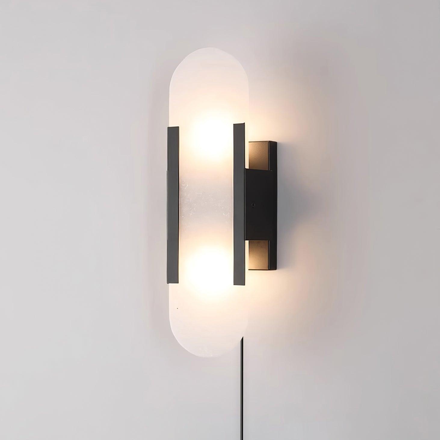 Bano Oblong Alabaster Wall Light-Neutral Decor