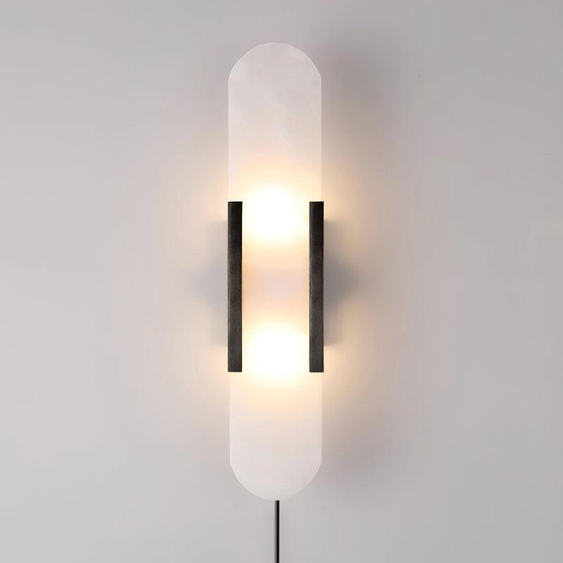 Bano Oblong Alabaster Wall Light-Neutral Decor
